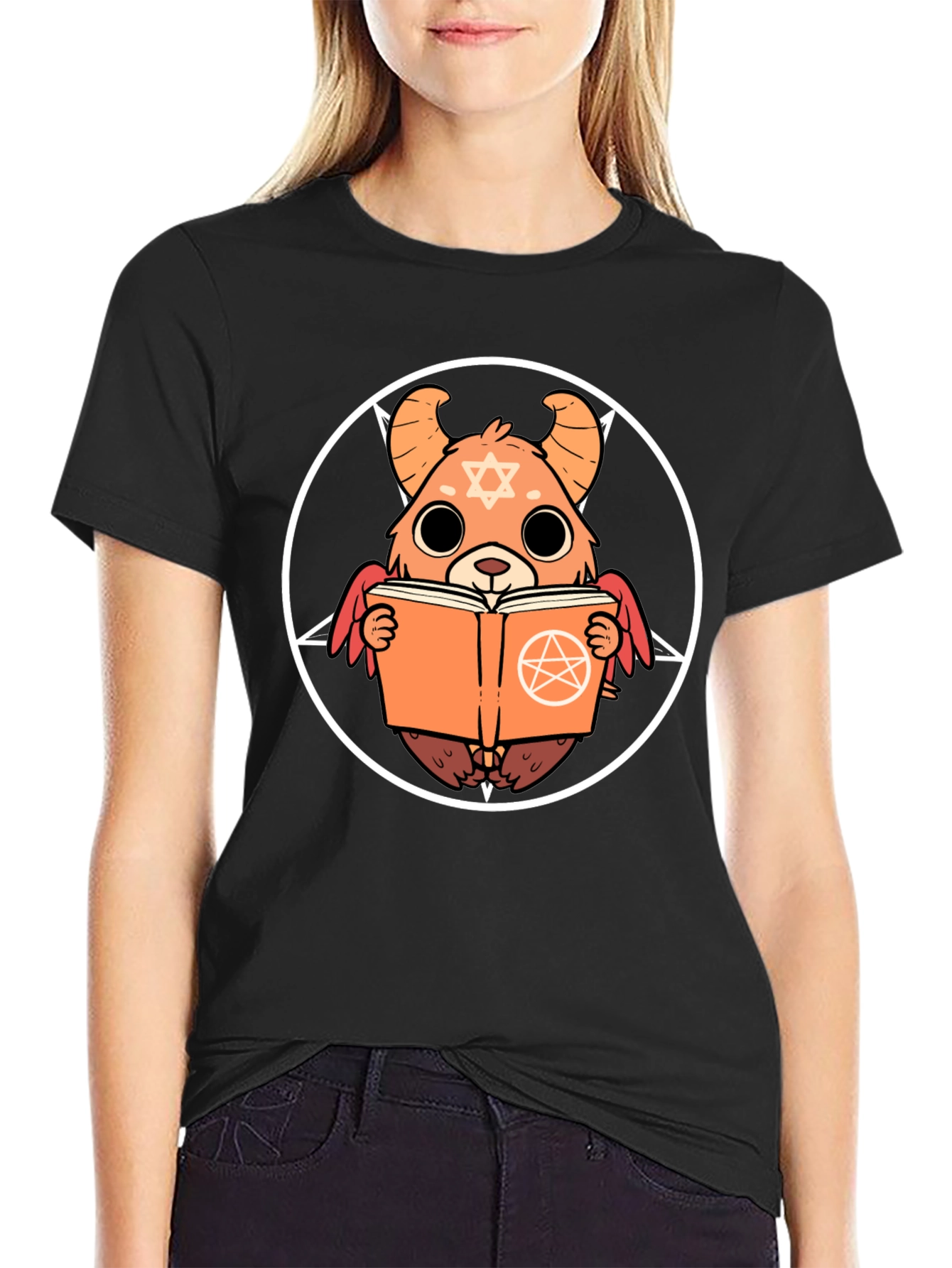 Occult Bear Graphic Tee - Black Cotton T-Shirt
