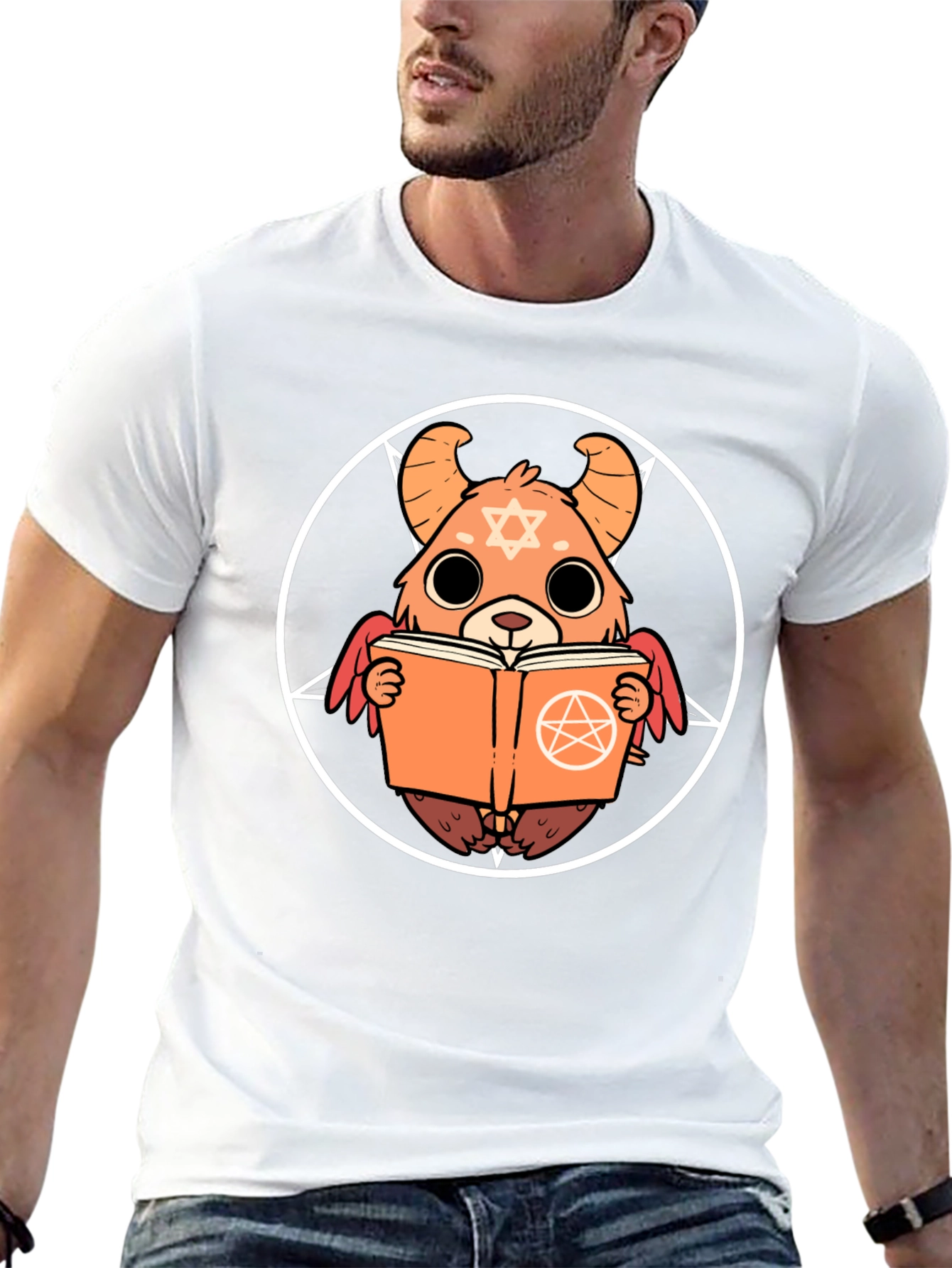 Occult Bear Graphic Tee - Black Cotton T-Shirt