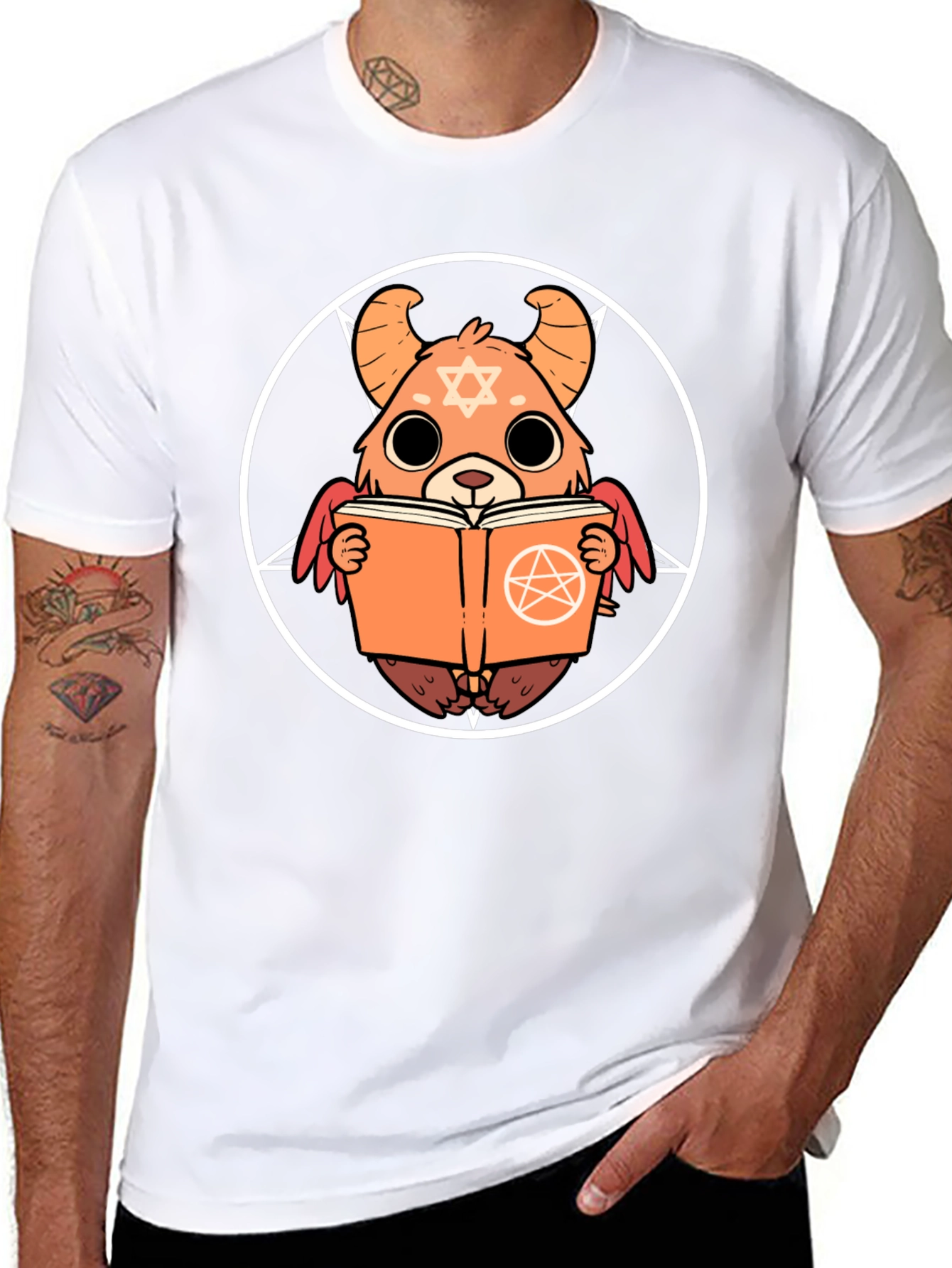 Occult Bear Graphic Tee - Black Cotton T-Shirt