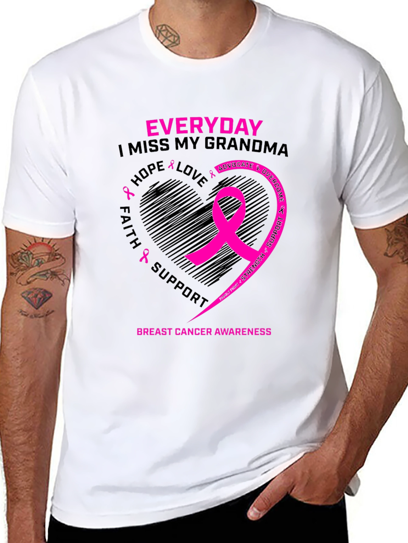 Breast Cancer Awareness Grandma Memorial T-Shirt