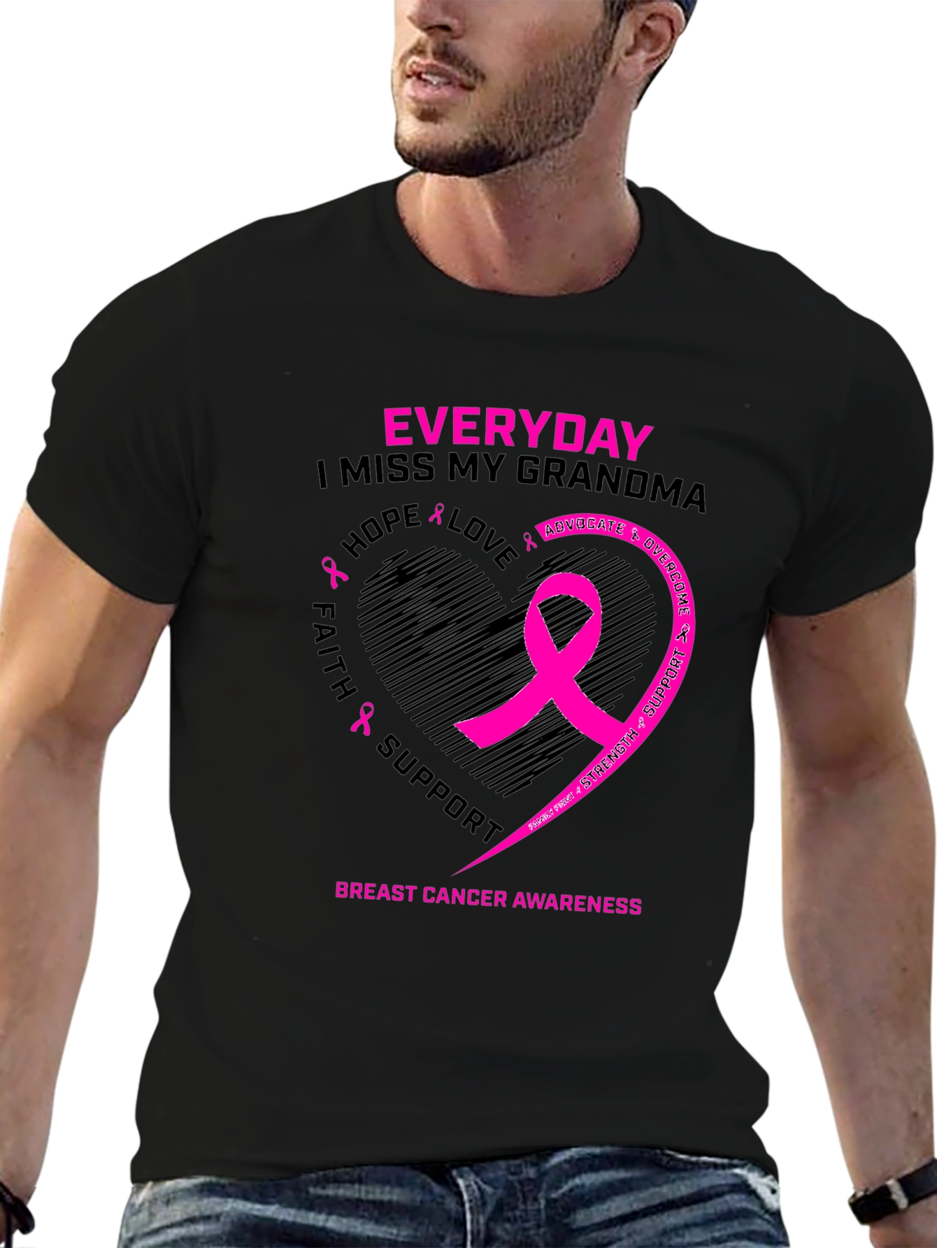 Breast Cancer Awareness Grandma Memorial T-Shirt