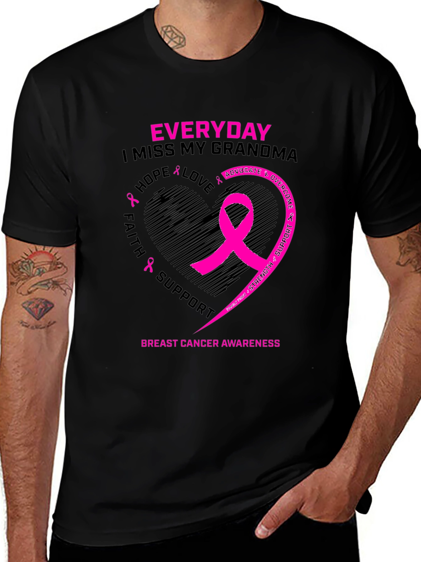 Breast Cancer Awareness Grandma Memorial T-Shirt
