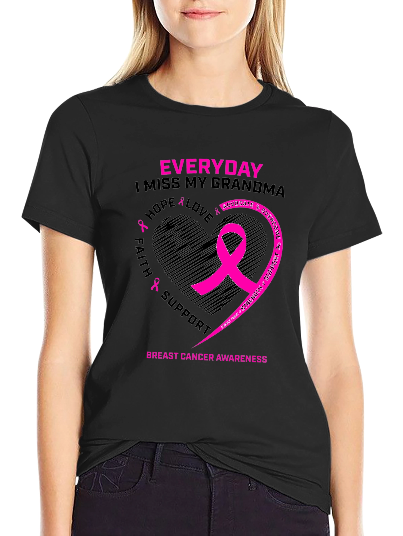 Breast Cancer Awareness Grandma Memorial T-Shirt