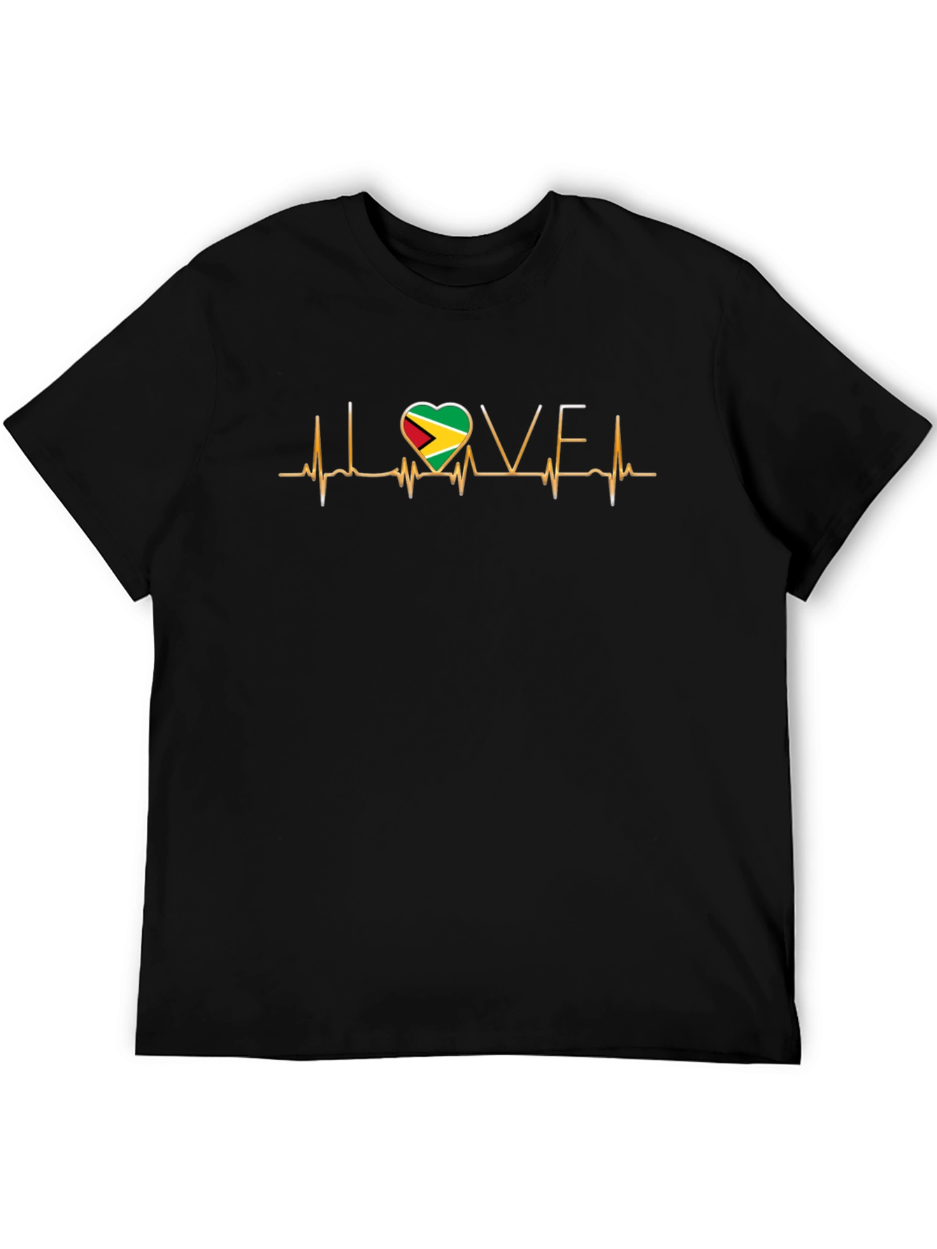 I Love Guyana Heartbeat Graphic T-Shirt