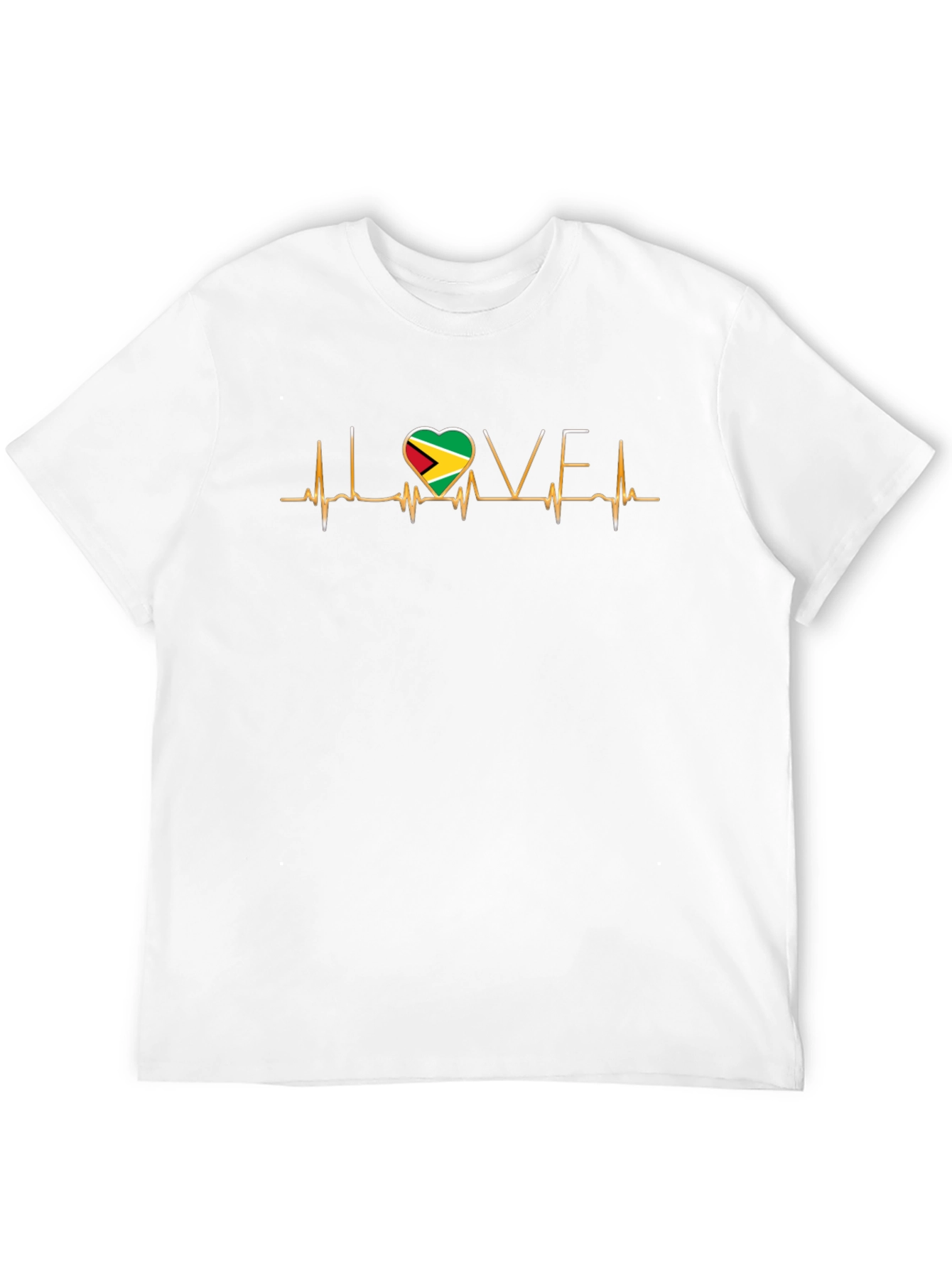 I Love Guyana Heartbeat Graphic T-Shirt