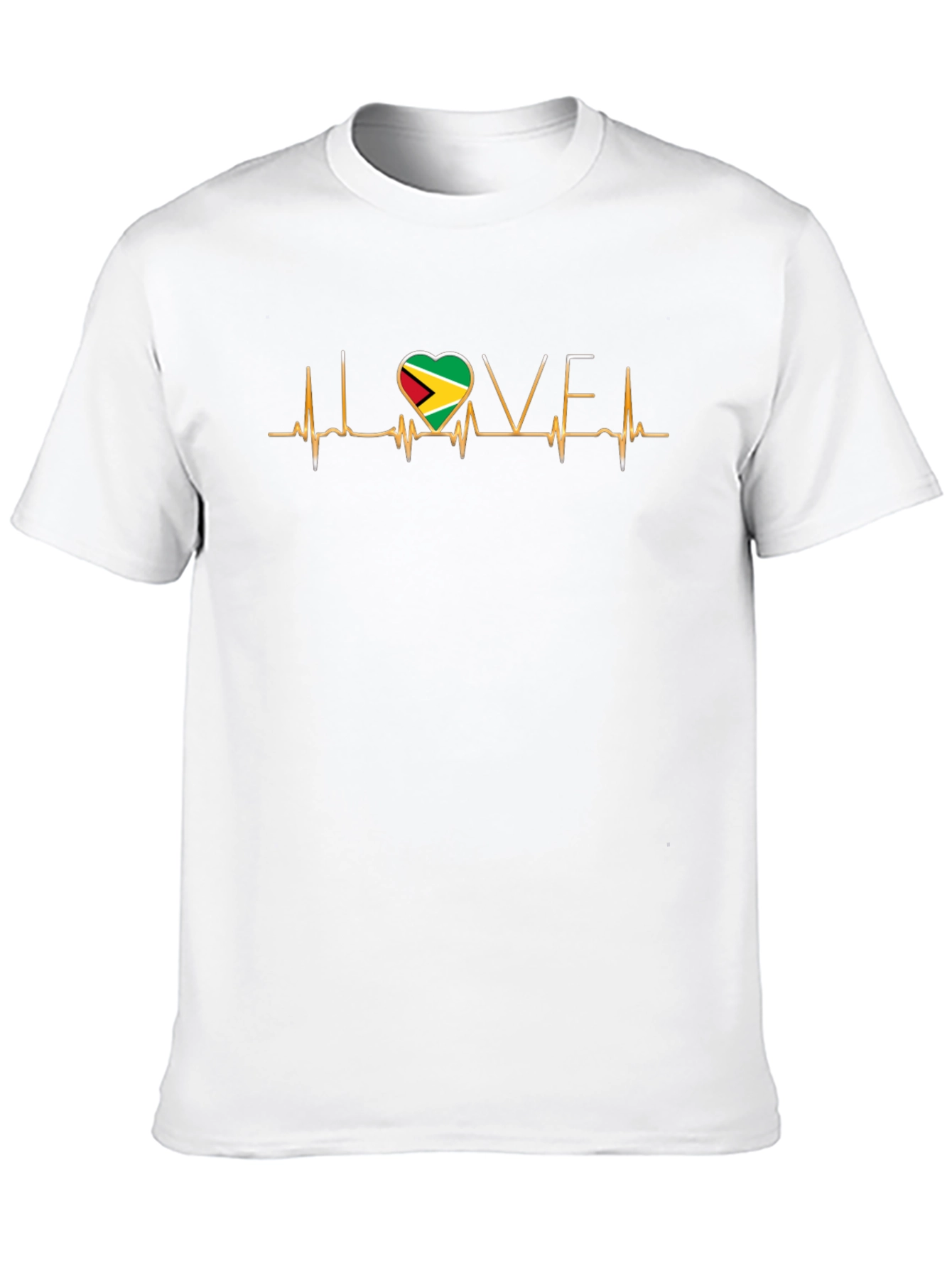 I Love Guyana Heartbeat Graphic T-Shirt