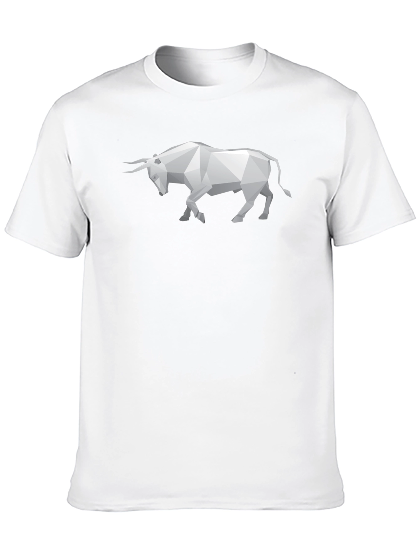 Geometric Bull Graphic Tee - Stylish Black T-Shirt