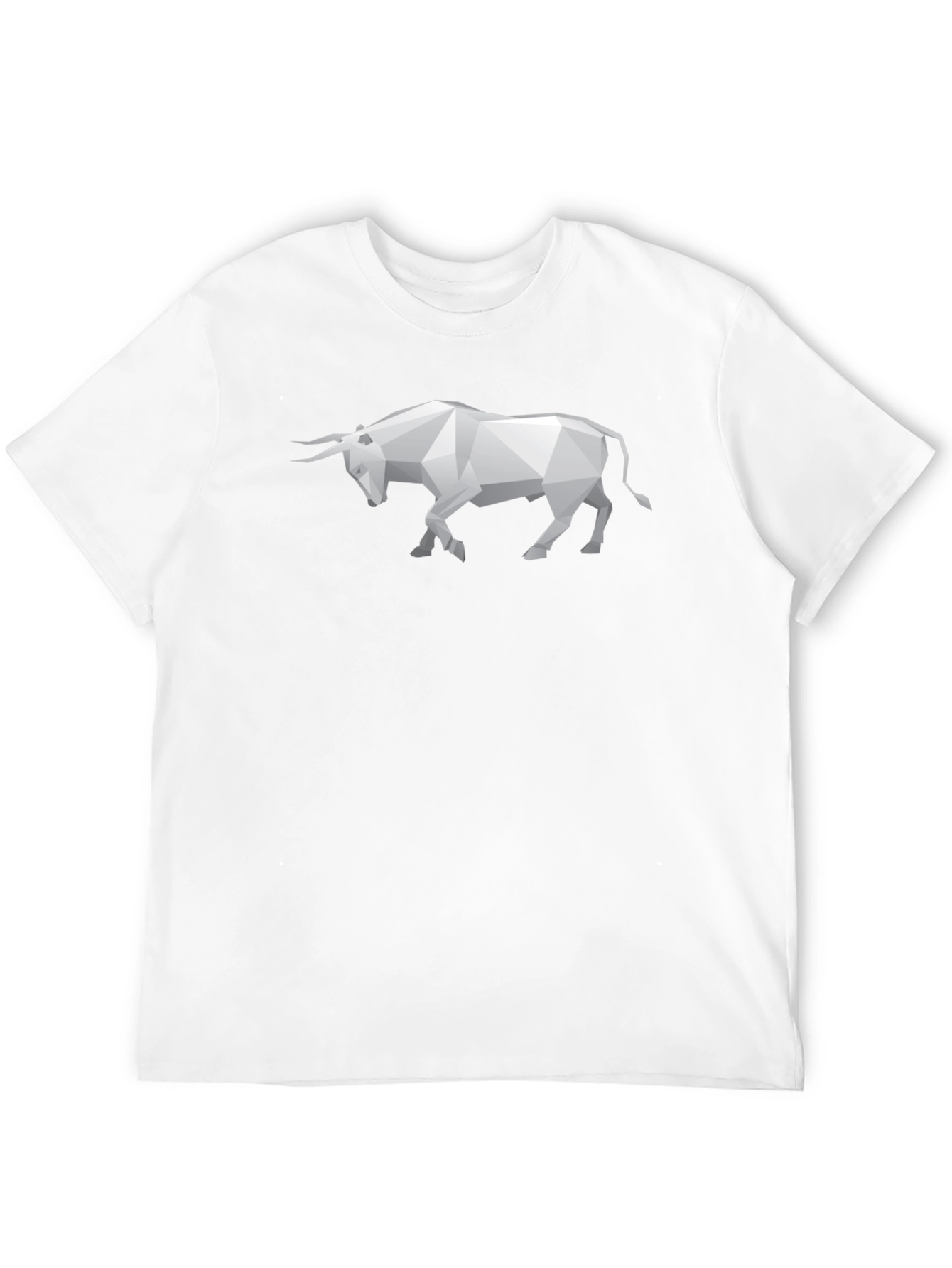 Geometric Bull Graphic Tee - Stylish Black T-Shirt