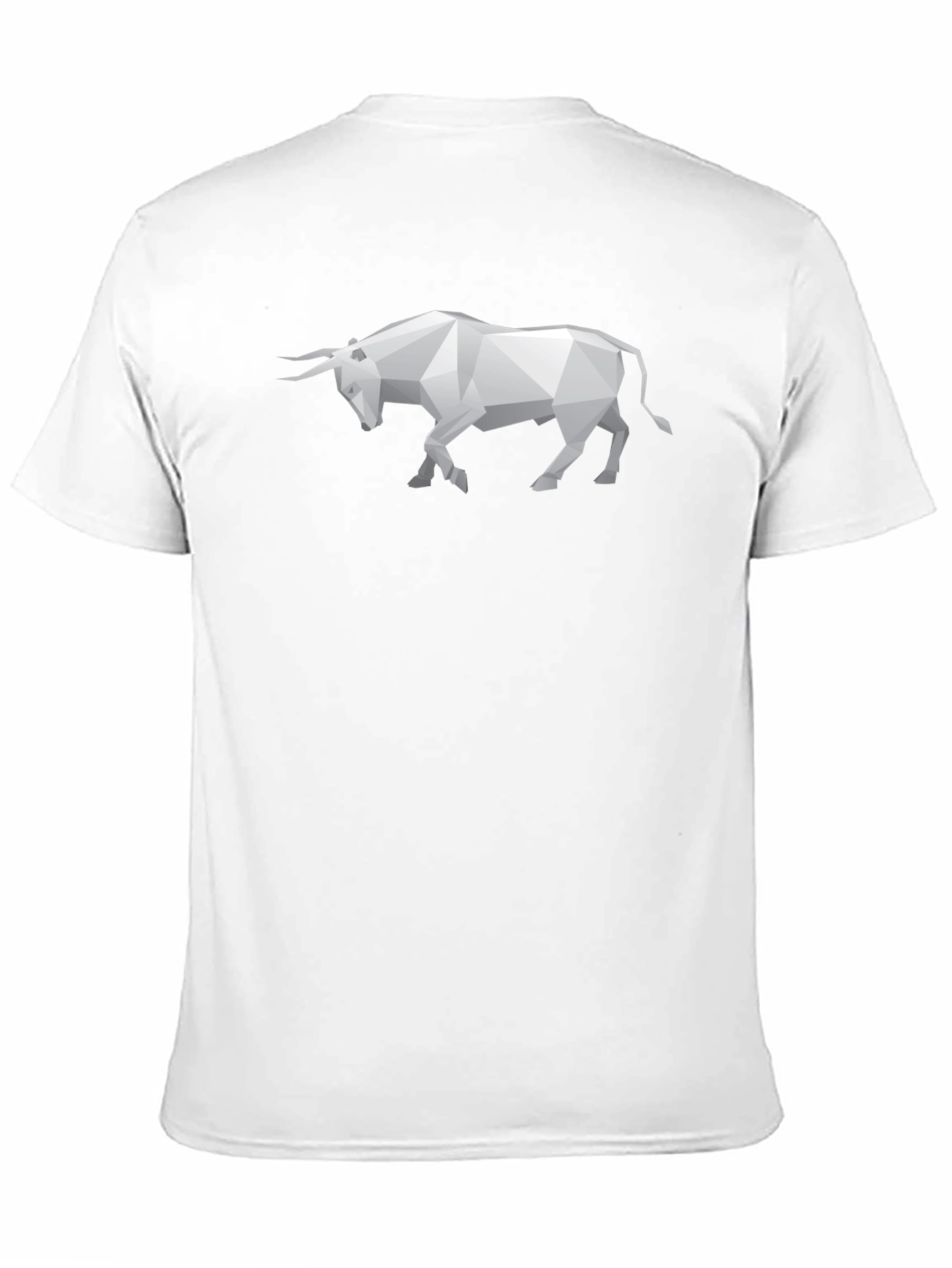 Geometric Bull Graphic Tee - Stylish Black T-Shirt