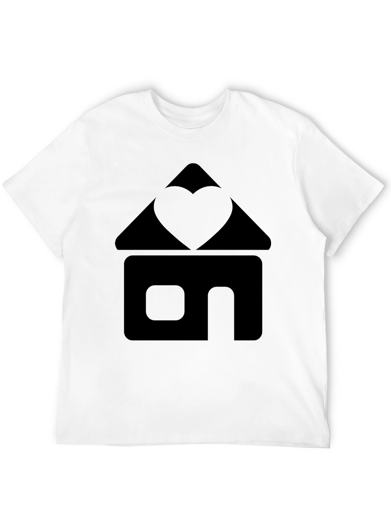 Heart Home Graphic Tee - Black Cotton T-Shirt