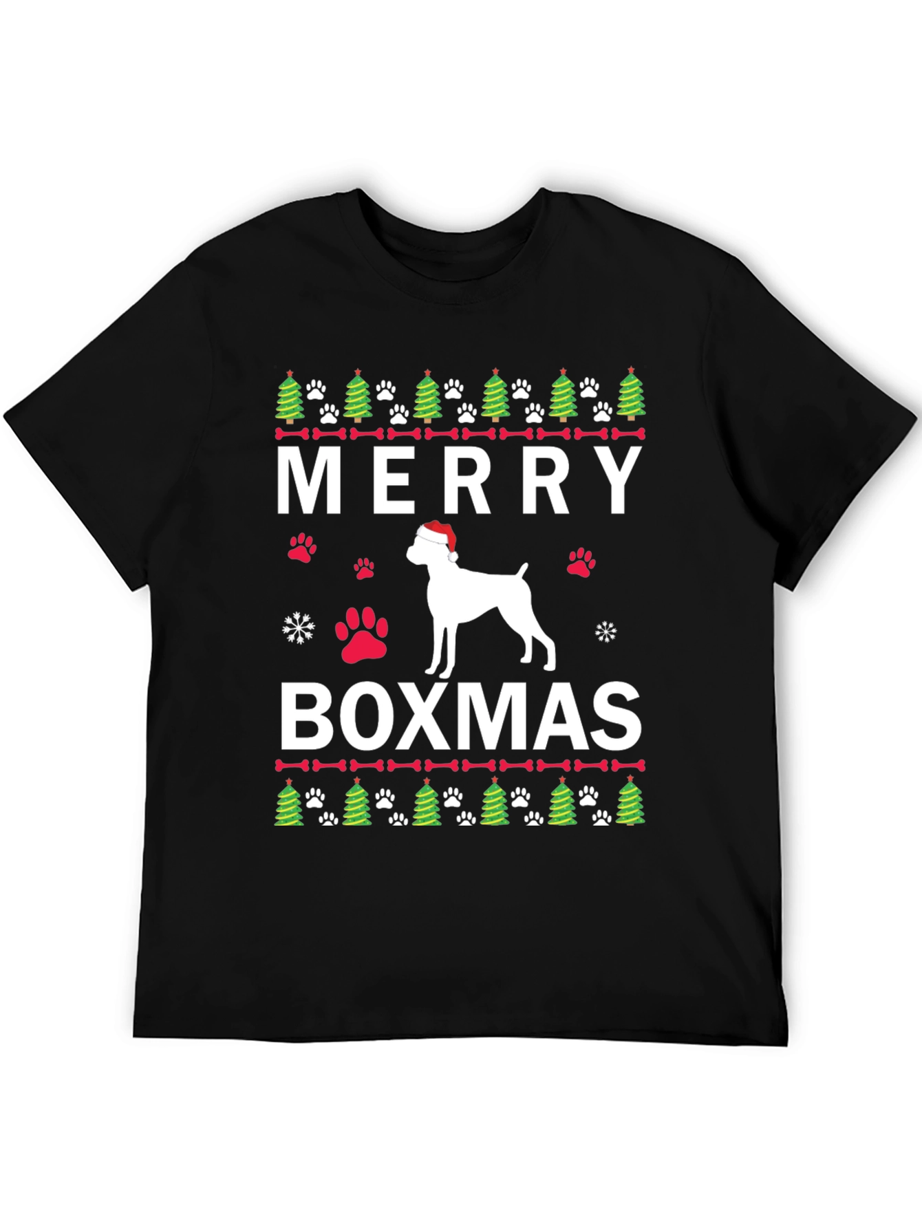Merry Boxmas Dog Christmas T-Shirt
