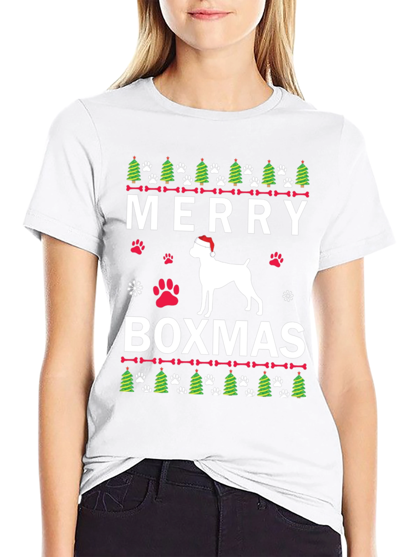 Merry Boxmas Dog Christmas T-Shirt