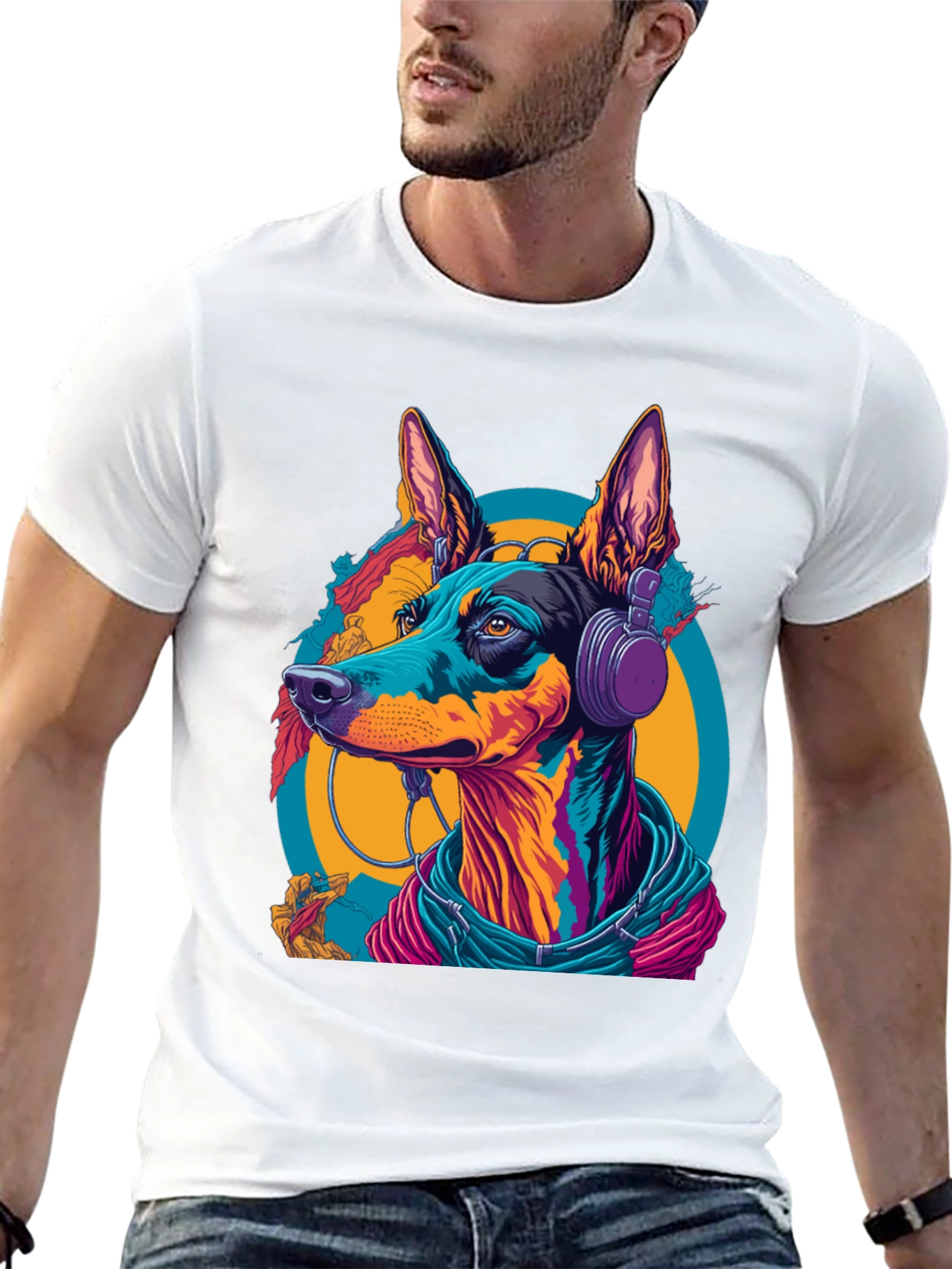 Dog DJ Graphic T-Shirt - Funky Canine Style