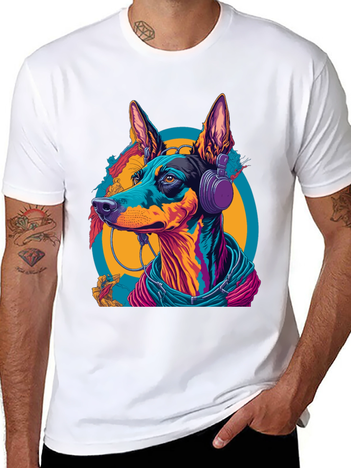 Dog DJ Graphic T-Shirt - Funky Canine Style