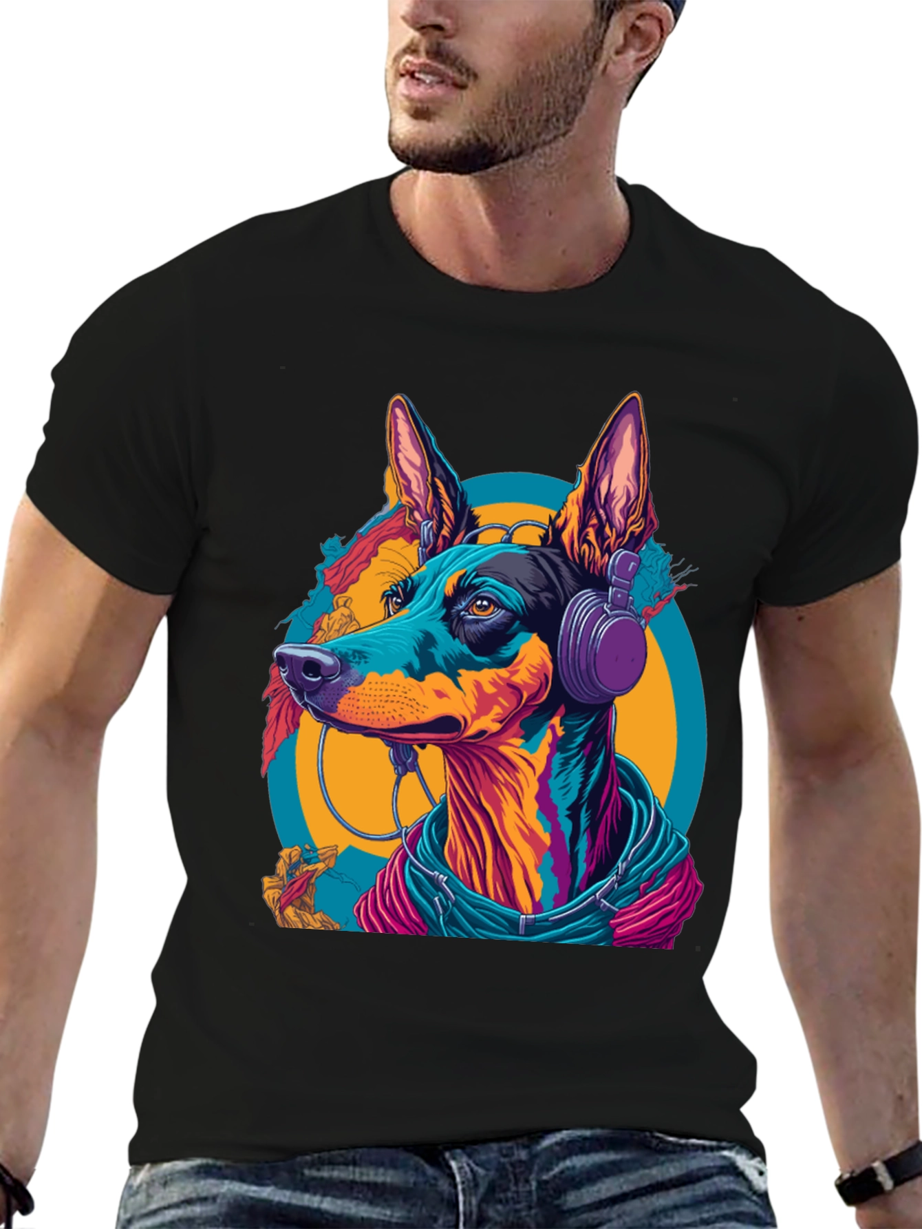 Dog DJ Graphic T-Shirt - Funky Canine Style