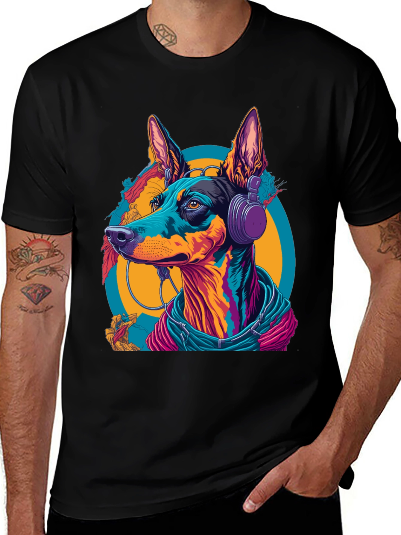 Dog DJ Graphic T-Shirt - Funky Canine Style