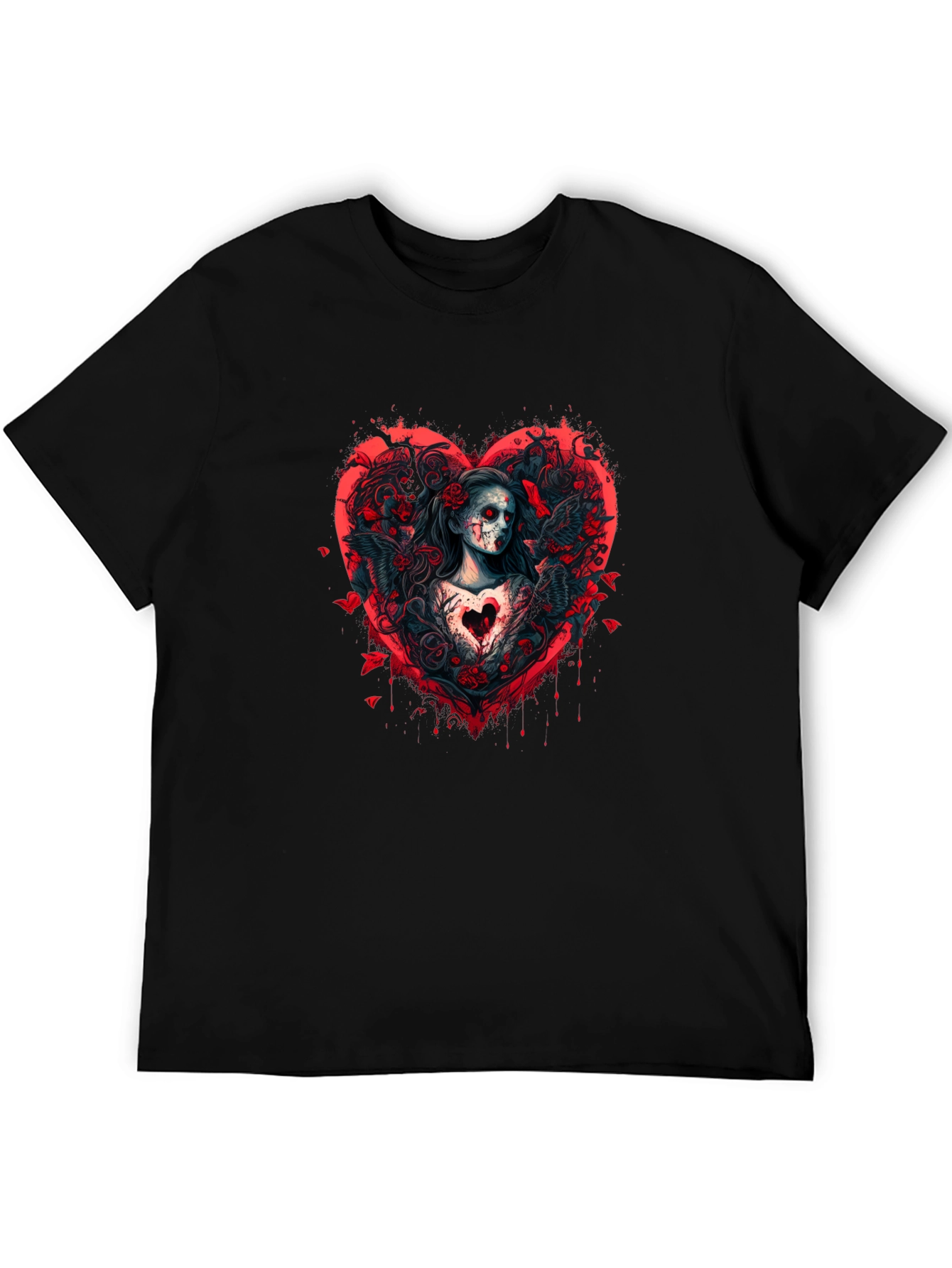 Grim Romance T-Shirt: Gothic Heart Design