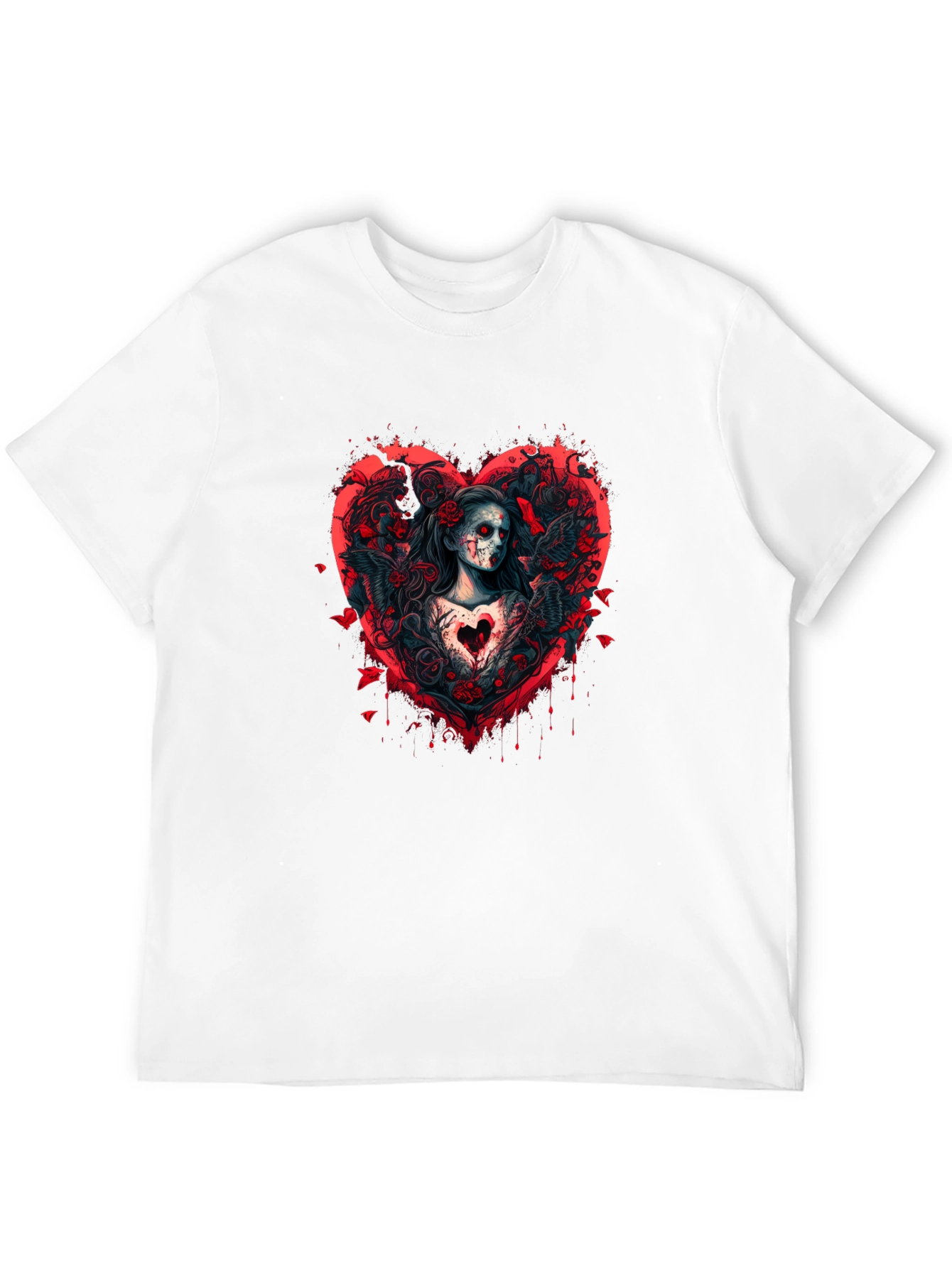 Grim Romance T-Shirt: Gothic Heart Design