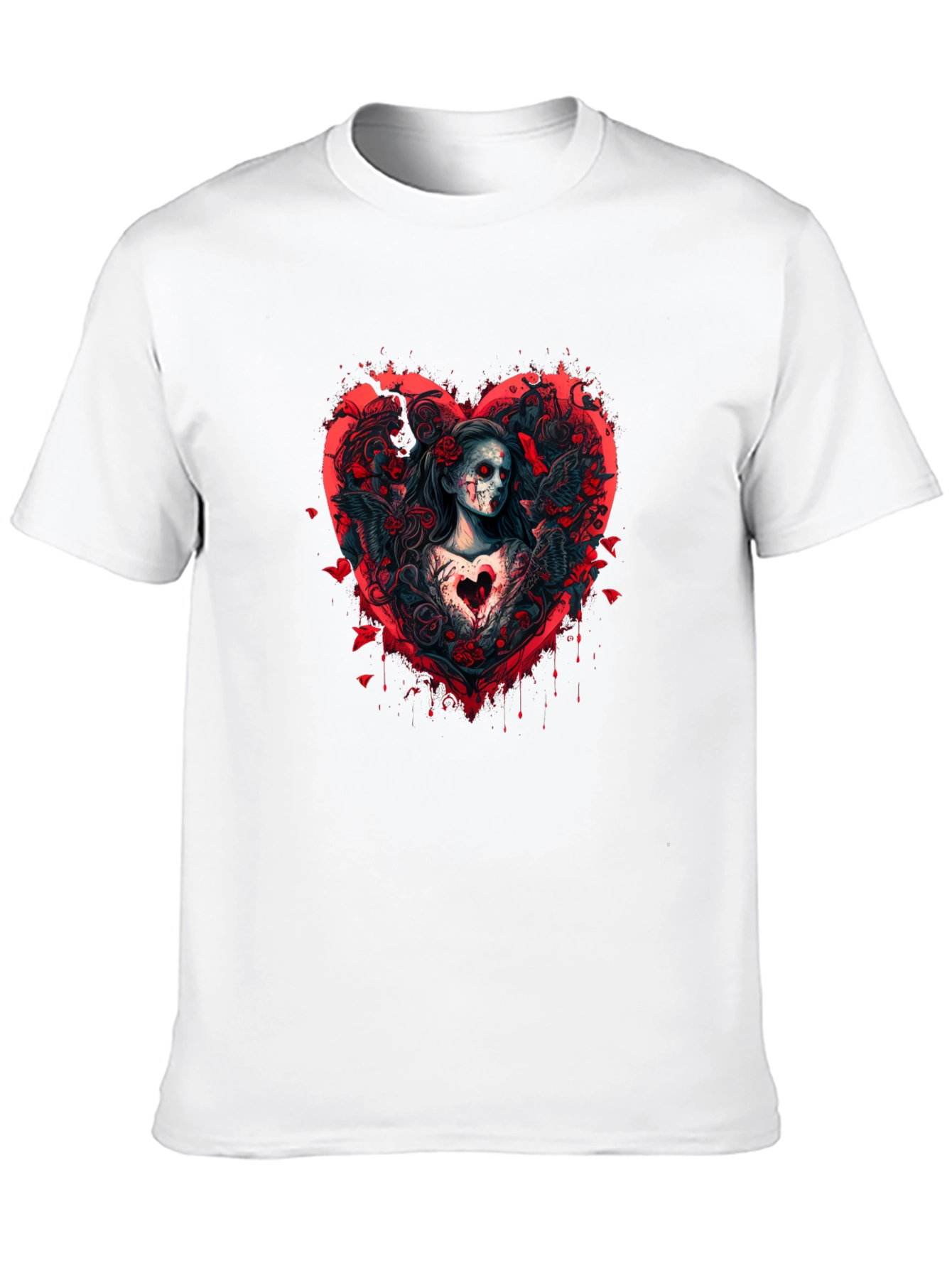 Grim Romance T-Shirt: Gothic Heart Design