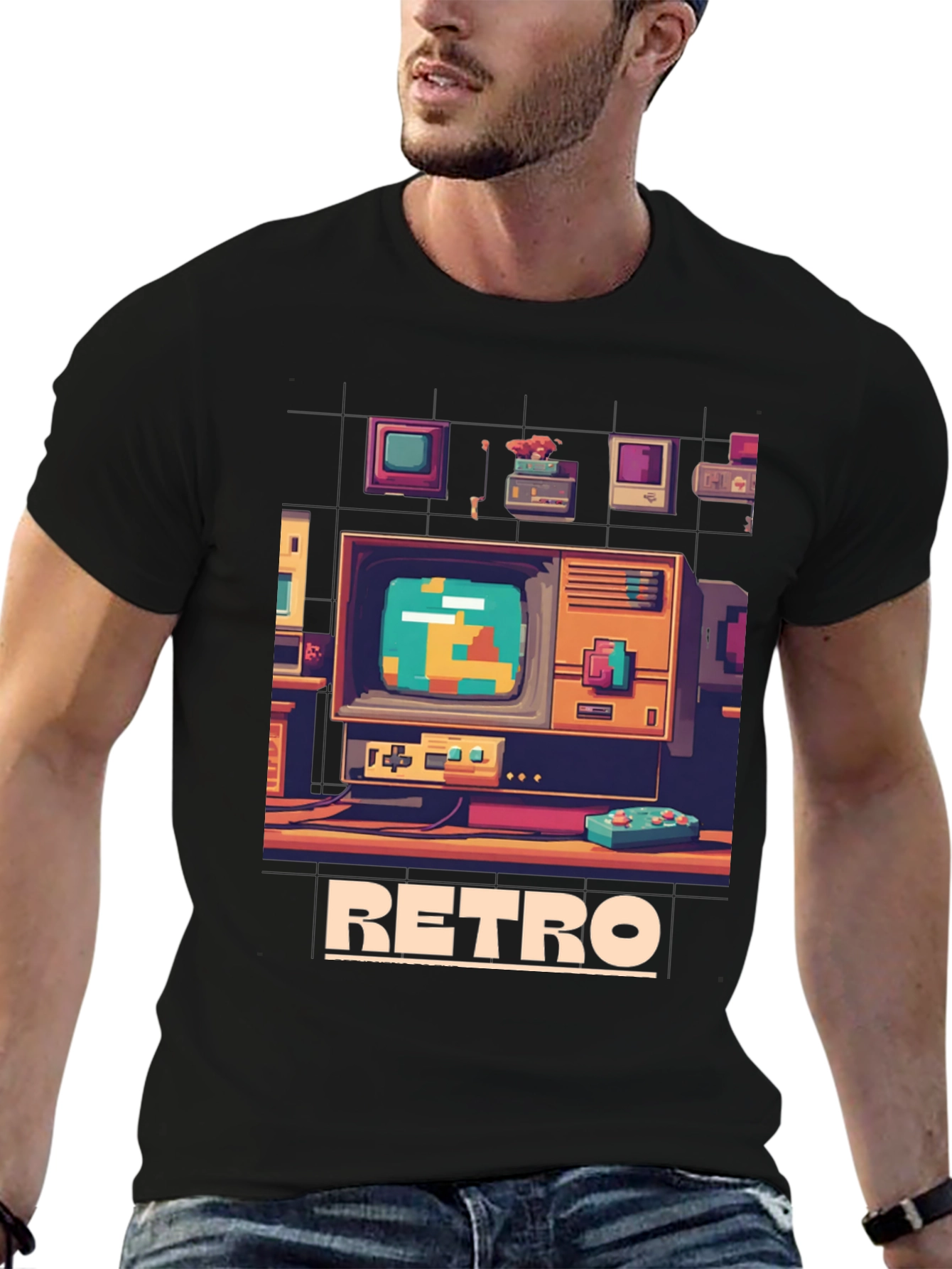 Retro Computer Pixel Art T-Shirt