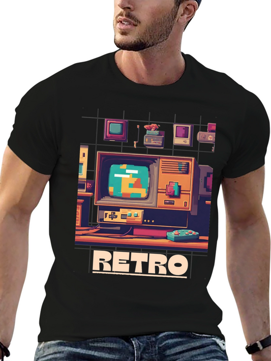 Retro Computer Pixel Art T-Shirt