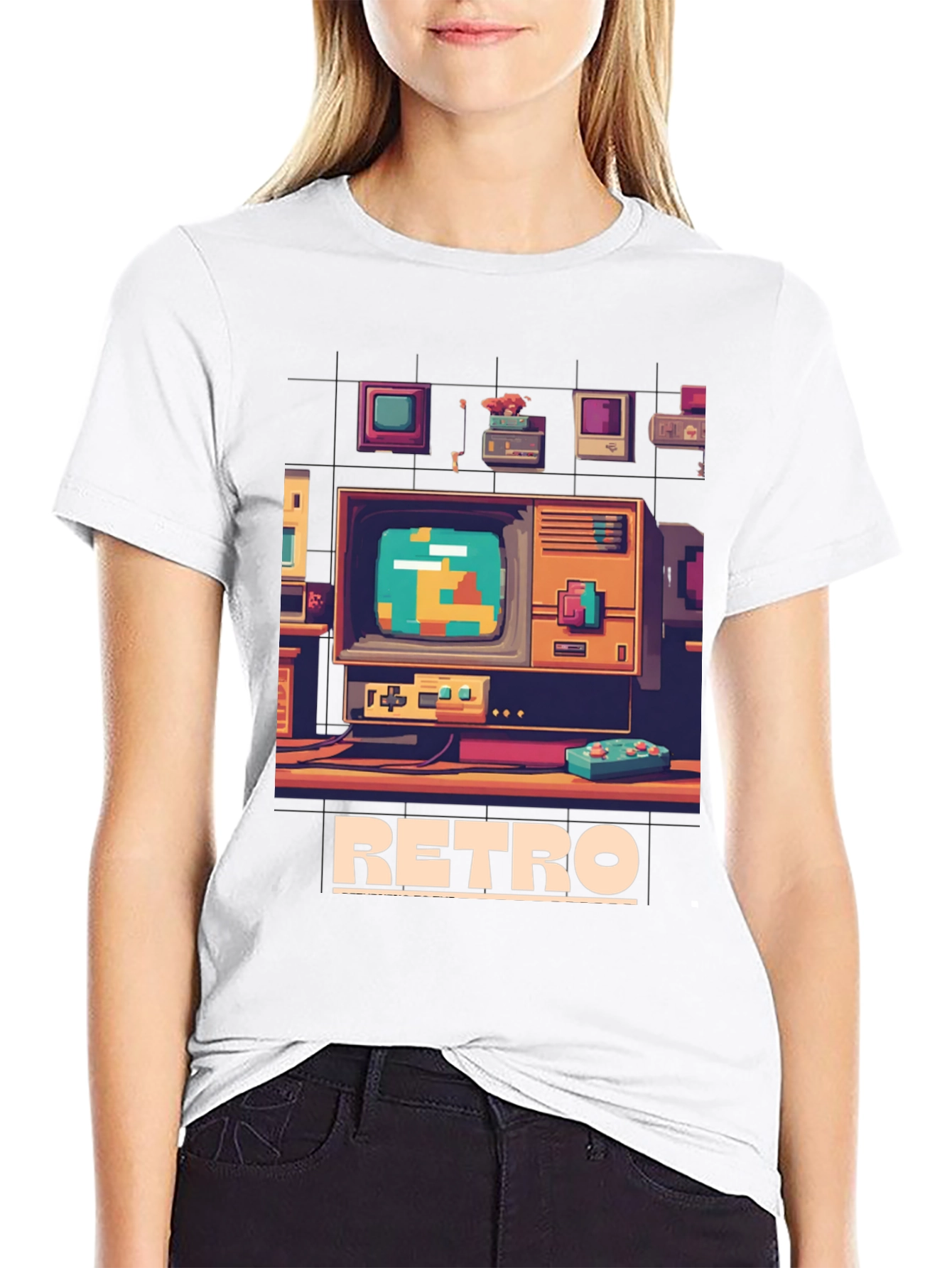Retro Computer Pixel Art T-Shirt