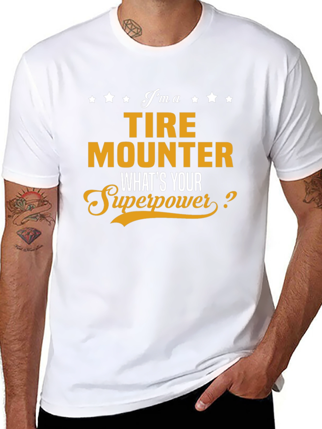 Tire Mounter Superpower T-Shirt Funny Job Gift