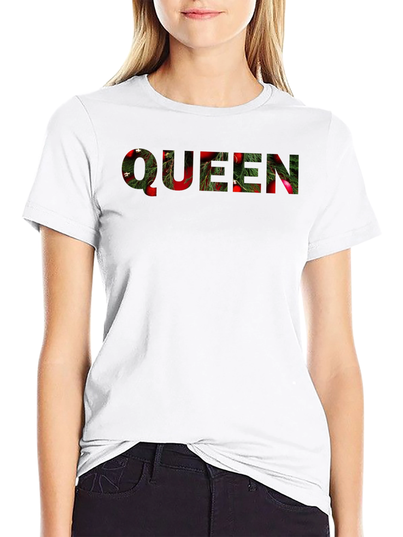 Queen Christmas Graphic Tee - Holiday Style Shirt