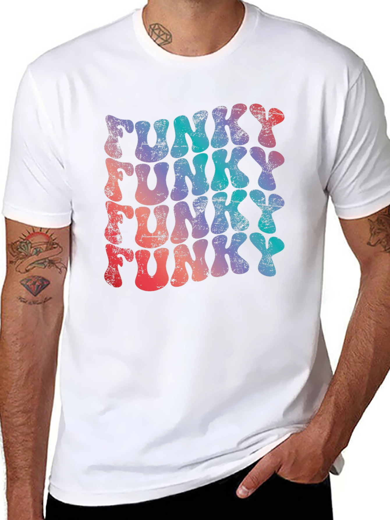 Funky Retro Graphic T-Shirt - Black