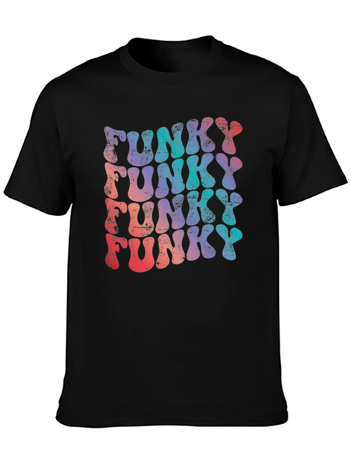 Funky Retro Graphic T-Shirt - Black