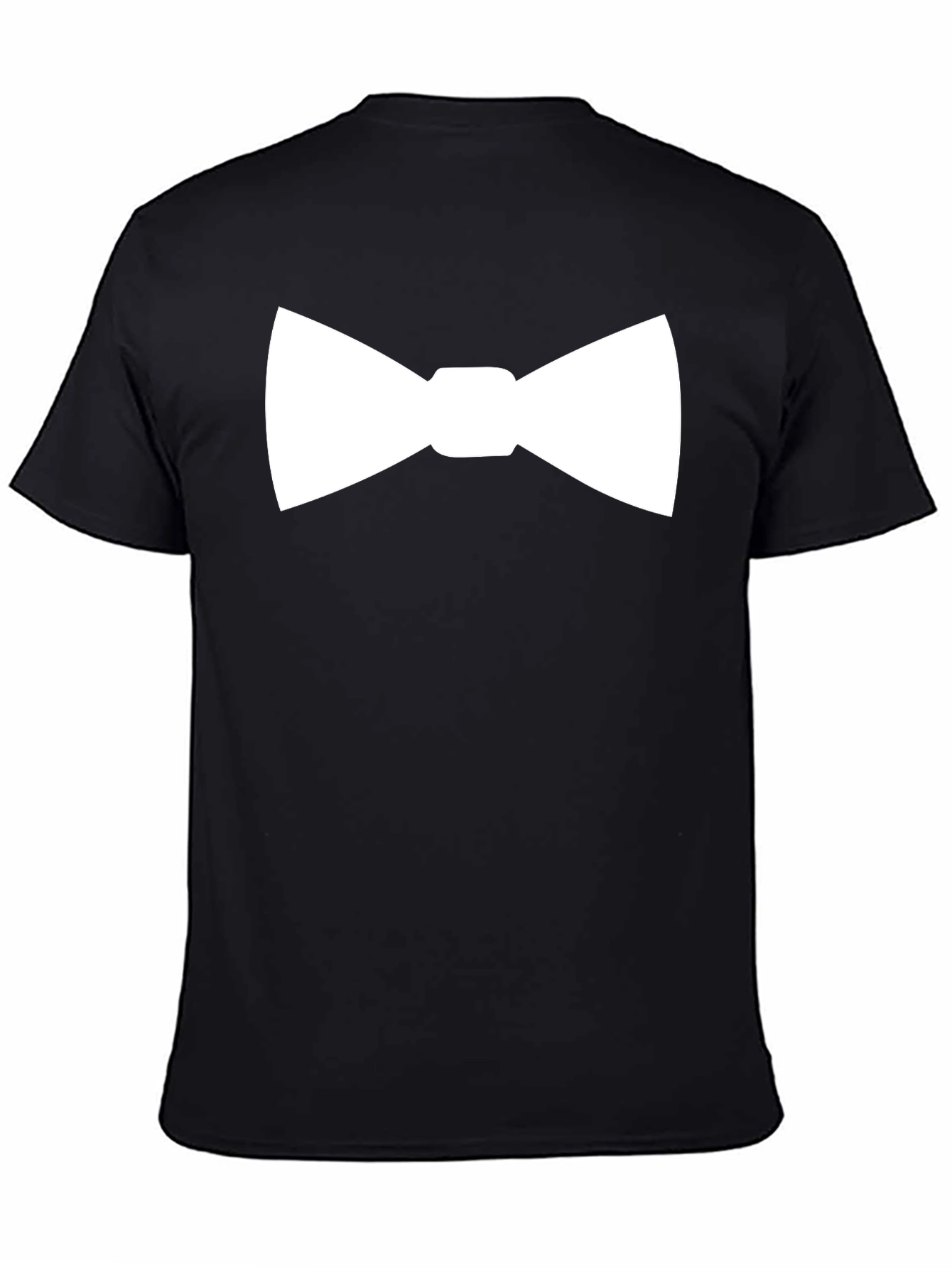 White Bowtie Black T-Shirt