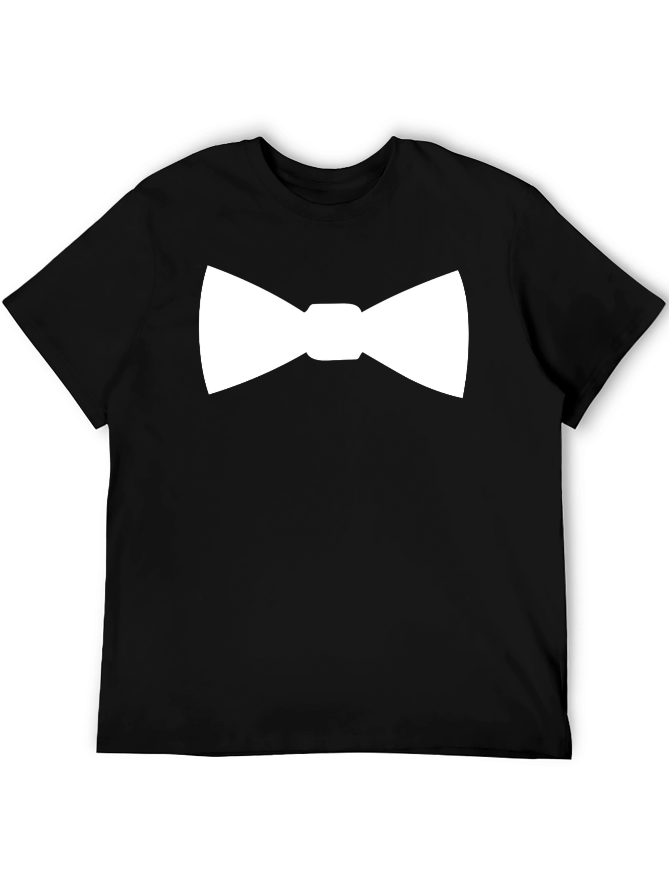 White Bowtie Black T-Shirt