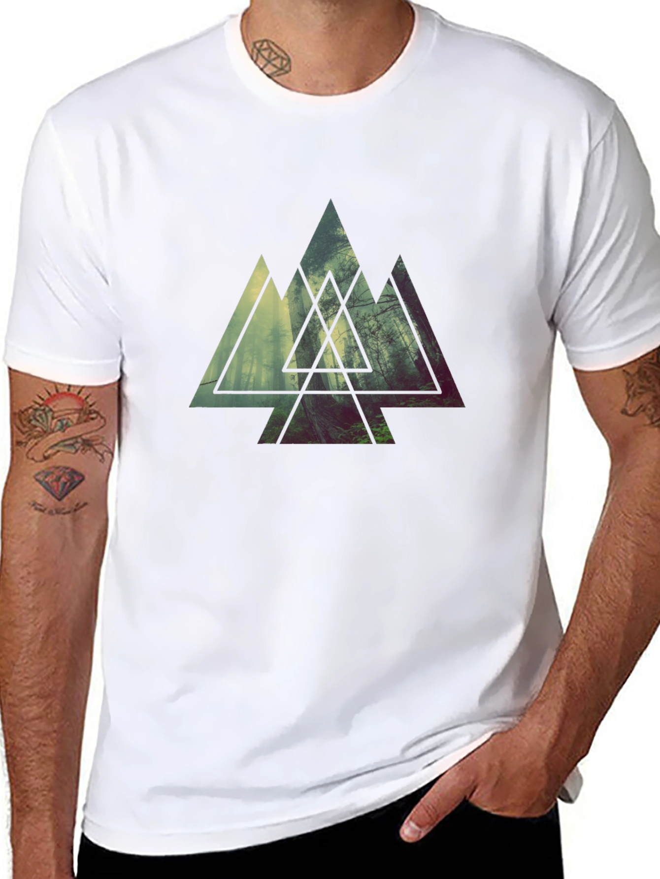 Mountain Forest Graphic T-Shirt - Modern Nature Design