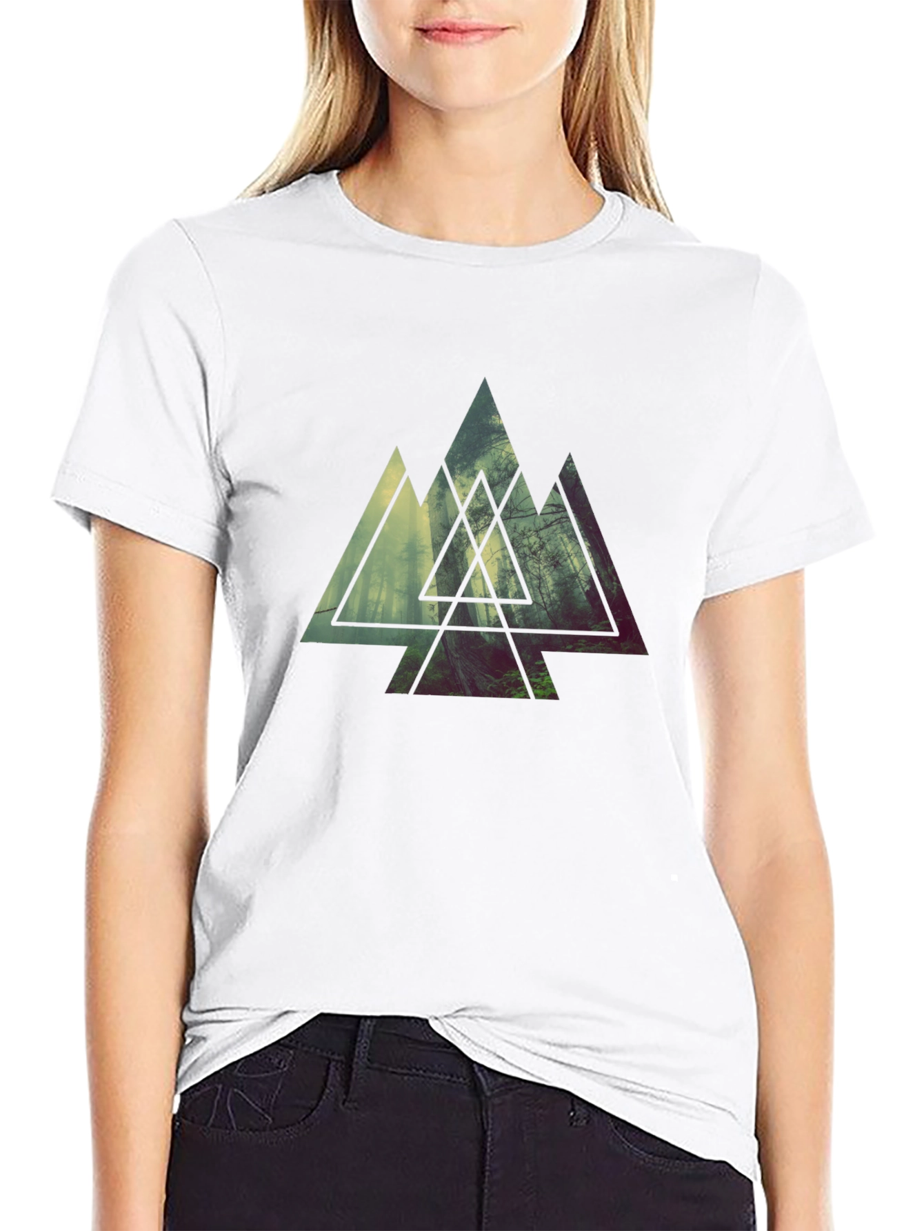 Mountain Forest Graphic T-Shirt - Modern Nature Design