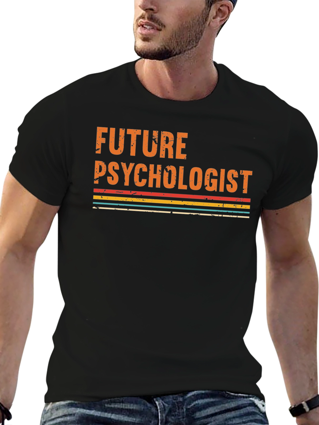 Future Psychologist Graphic Tee - Retro Style Black T-Shirt