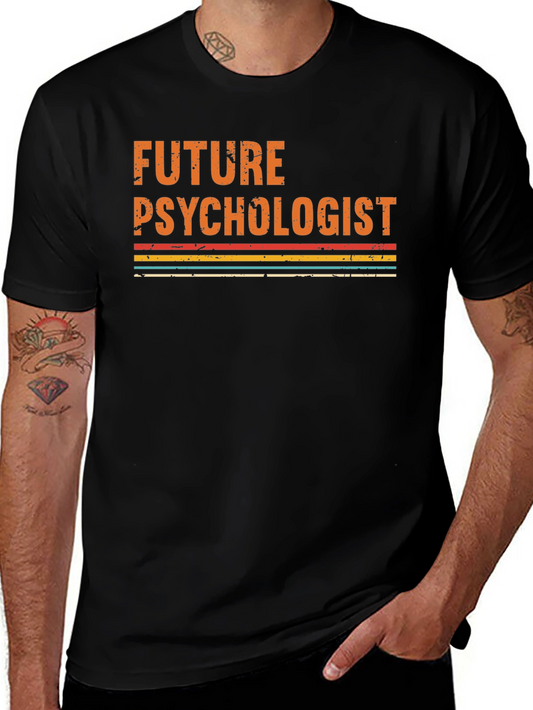 Future Psychologist Graphic Tee - Retro Style Black T-Shirt