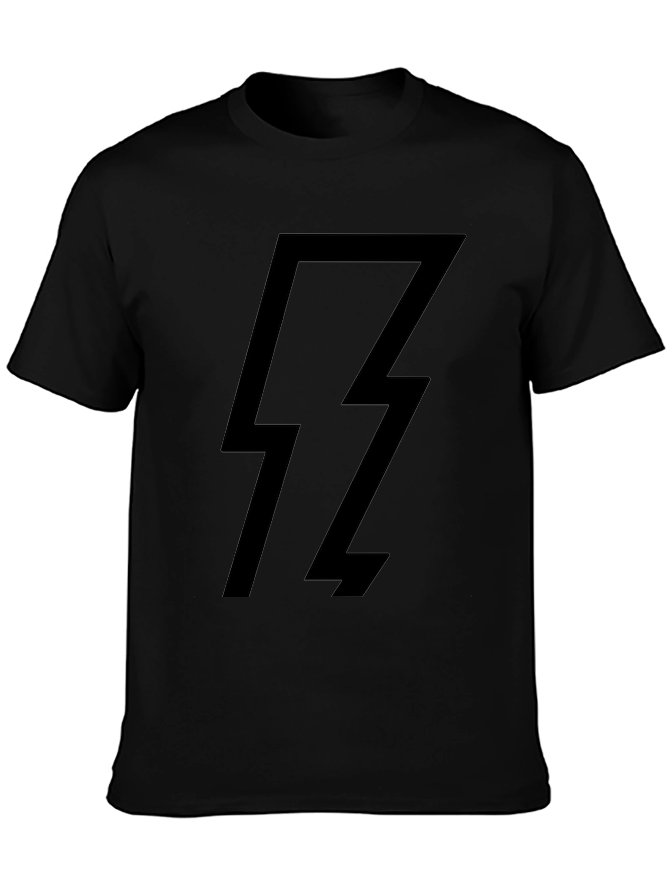 Black Lightning Bolt Graphic T-Shirt - Casual Style