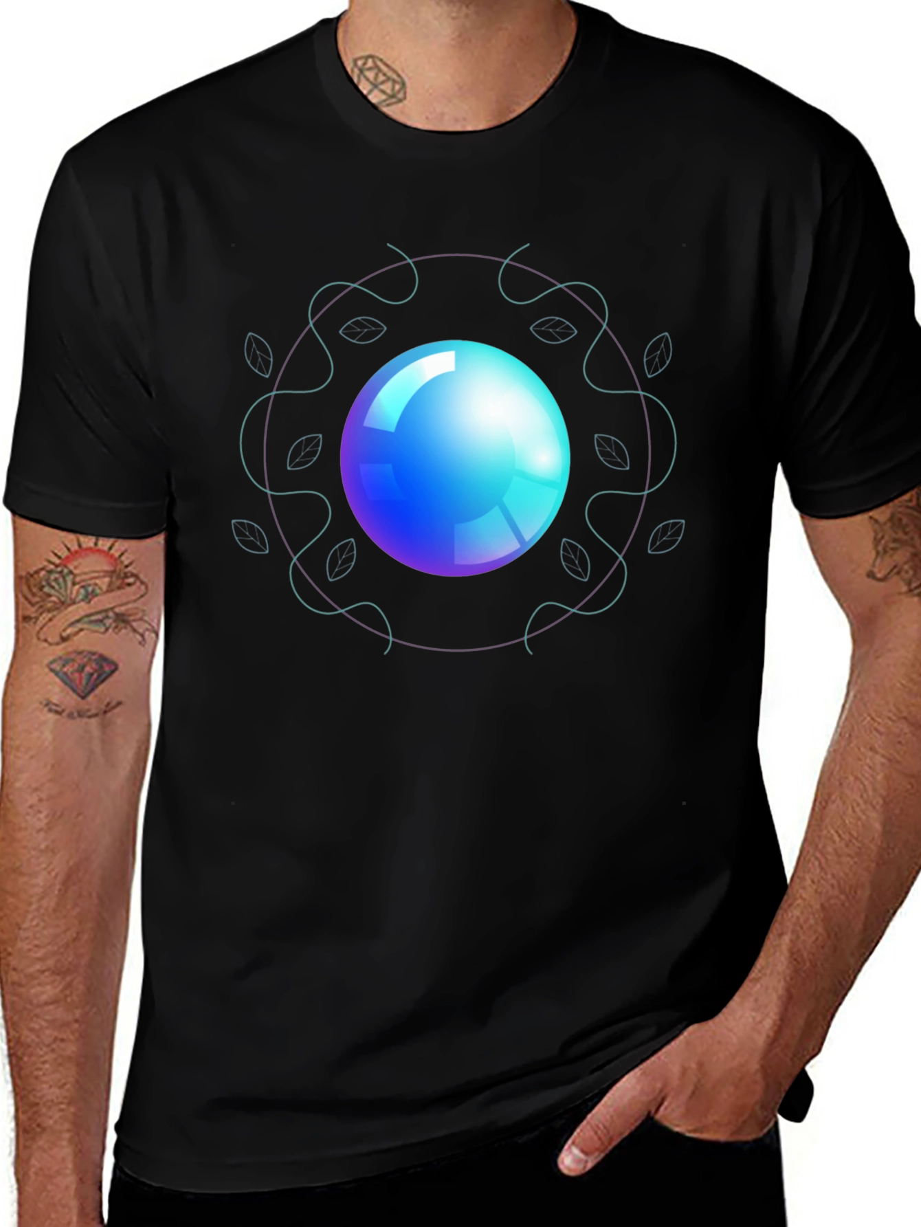 Orb Design Black T-Shirt