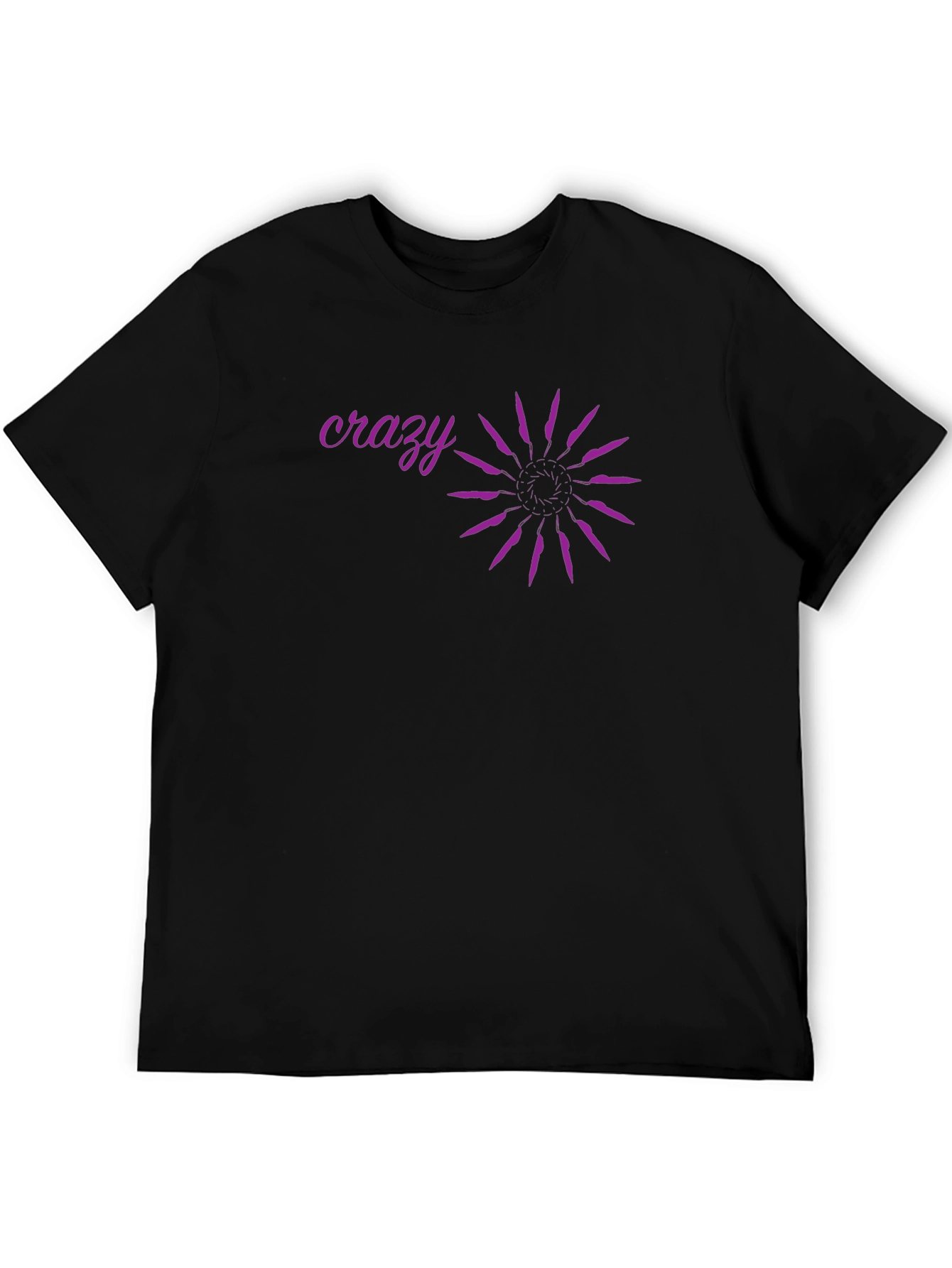 Crazy Graphic Tee - Black Cotton Blend