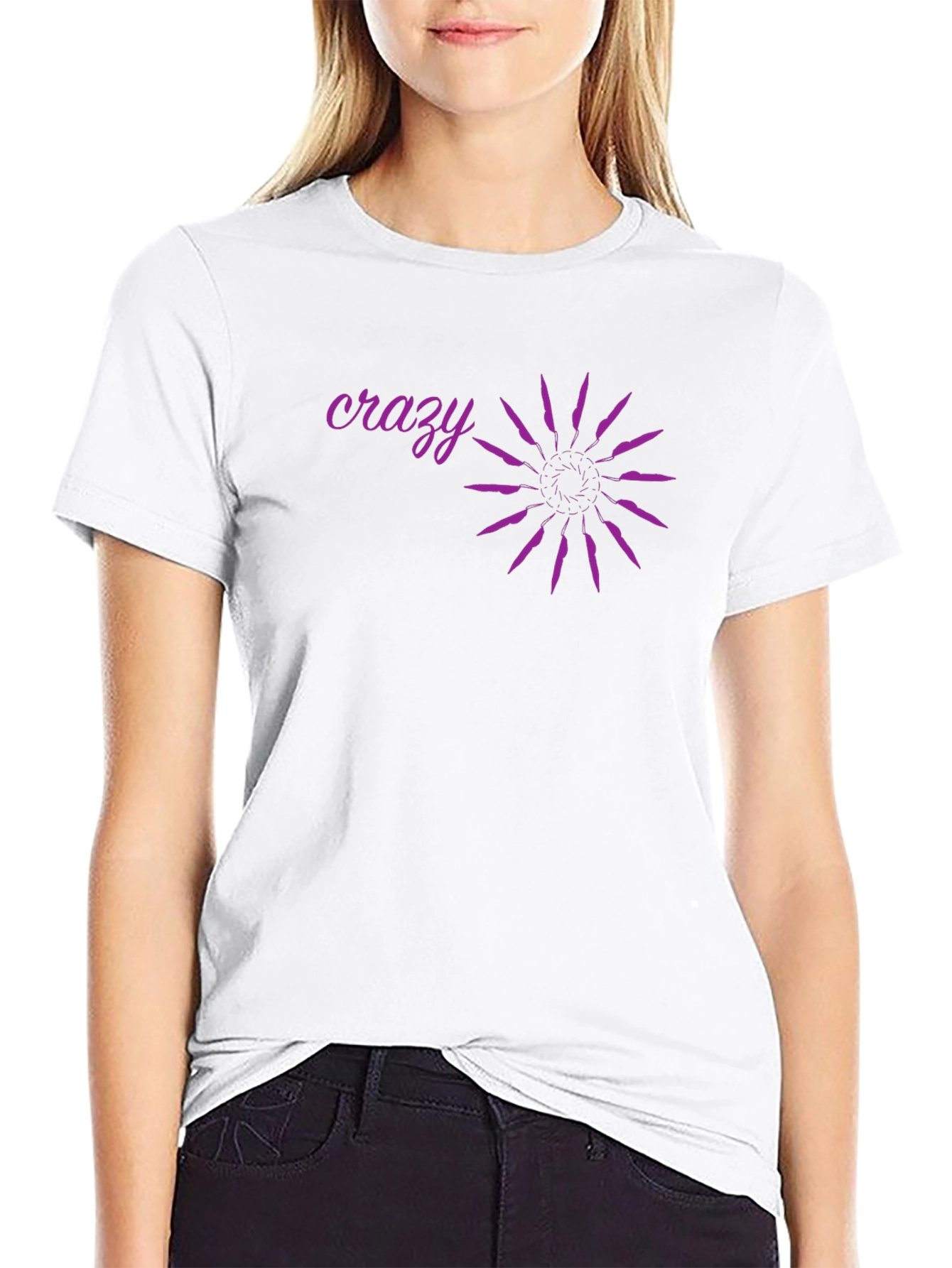 Crazy Graphic Tee - Black Cotton Blend