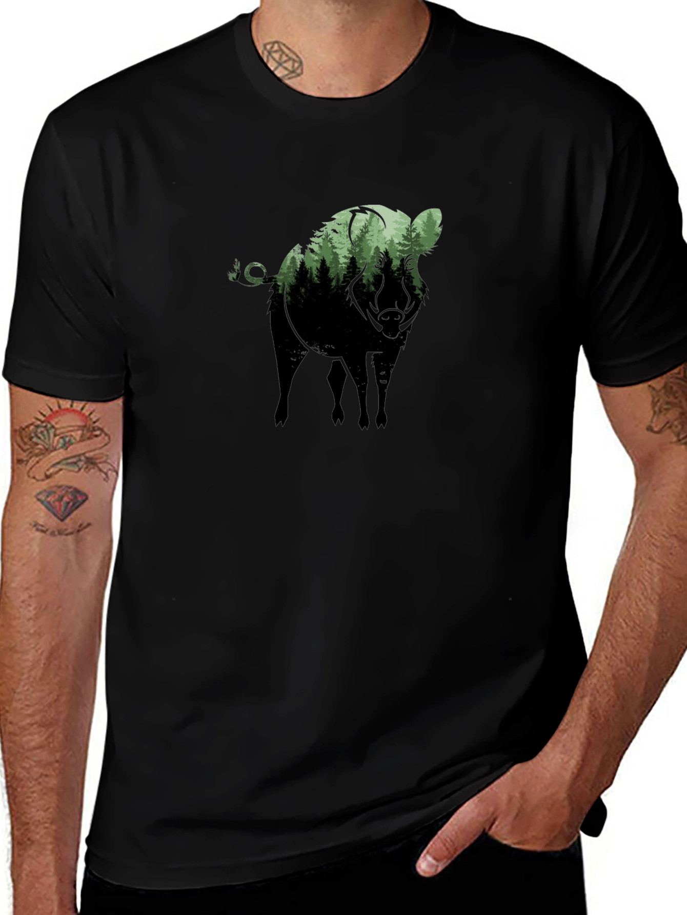 Nature Hog Graphic T-Shirt - Black