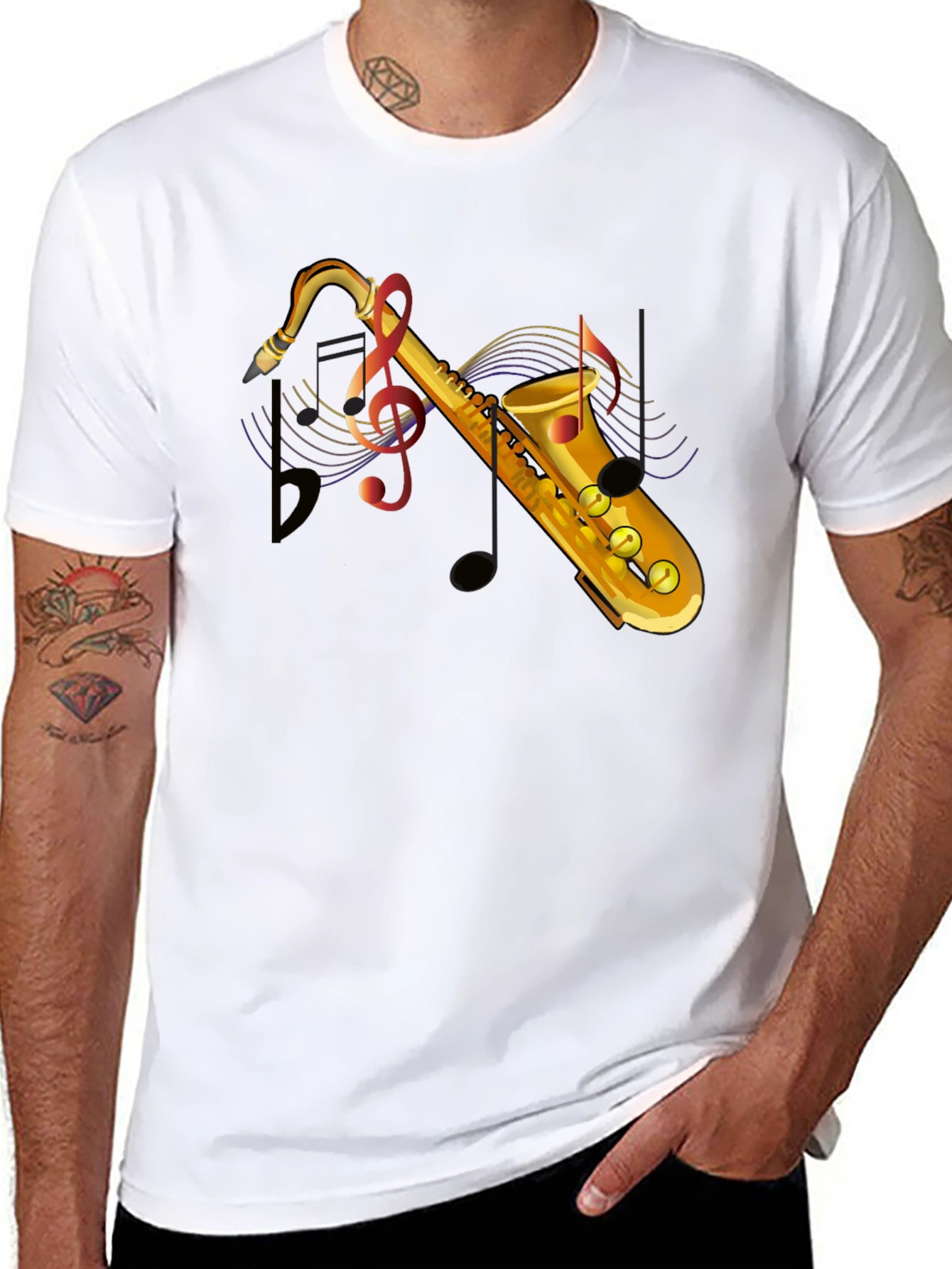 Saxophone Graphic T-Shirt - Music Lover Tee