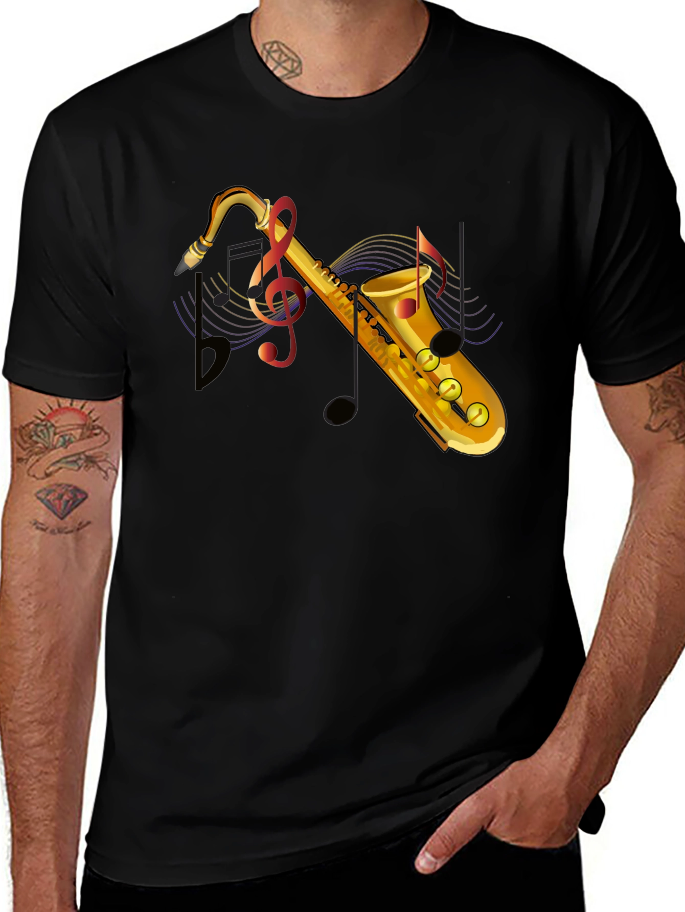 Saxophone Graphic T-Shirt - Music Lover Tee