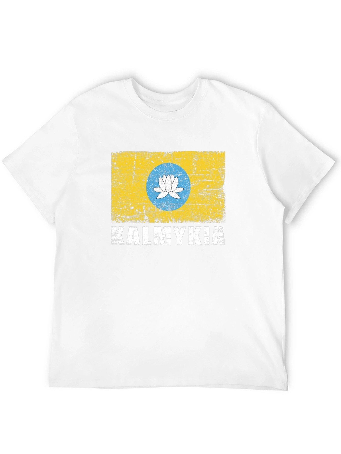 Kalmykia Flag T-Shirt - Distressed Design