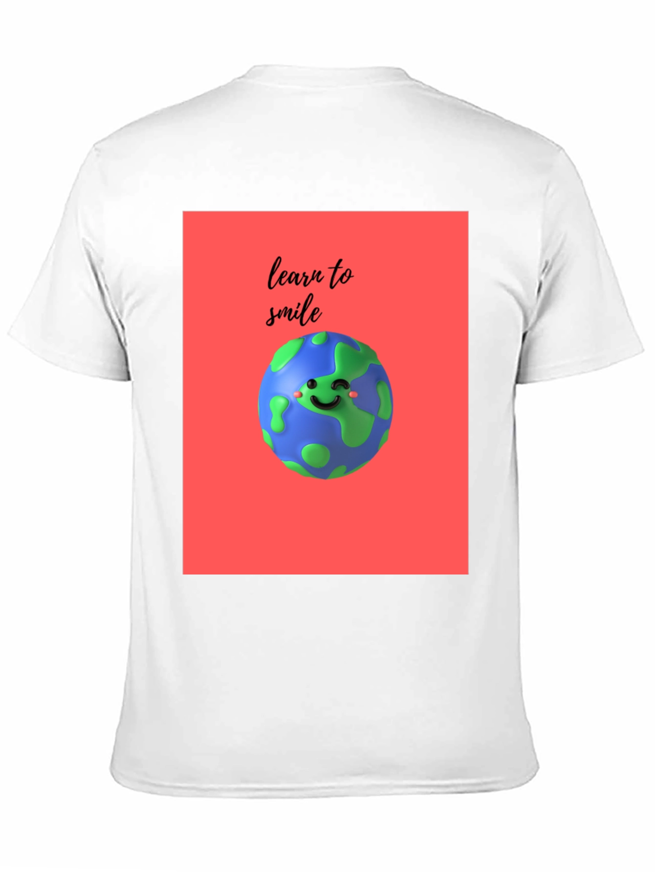 Learn to Smile Earth Graphic Black T-Shirt