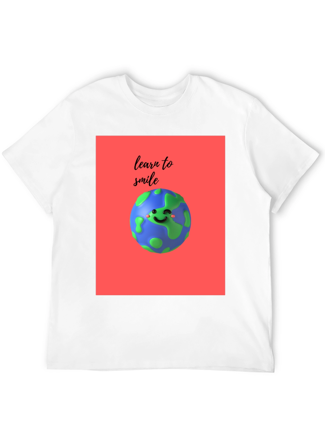 Learn to Smile Earth Graphic Black T-Shirt