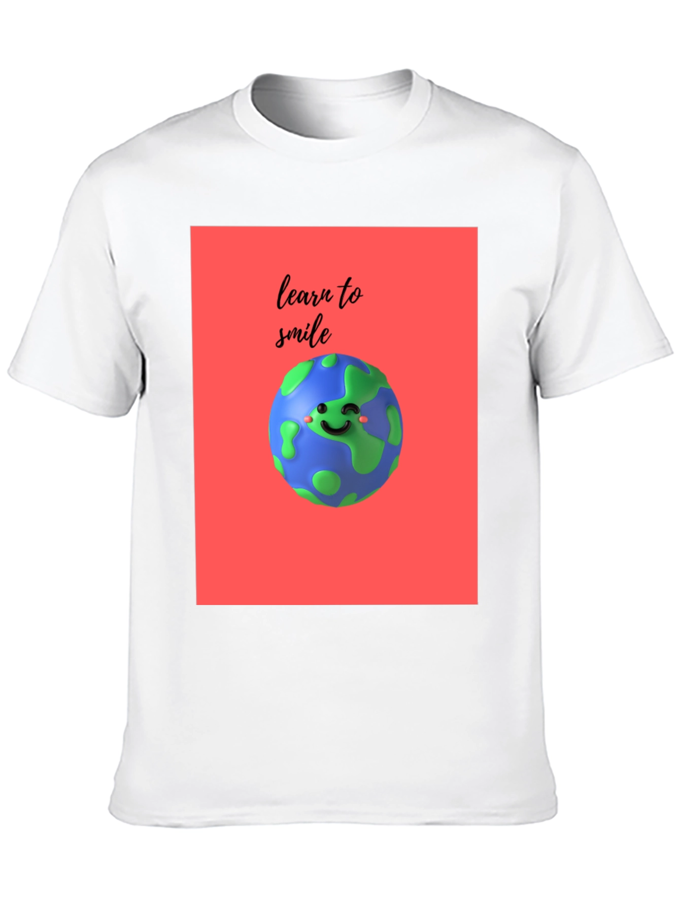 Learn to Smile Earth Graphic Black T-Shirt