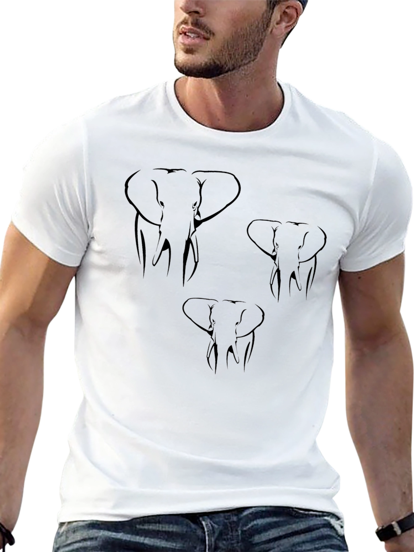 Elephant Graphic Tee - Classic Black Cotton