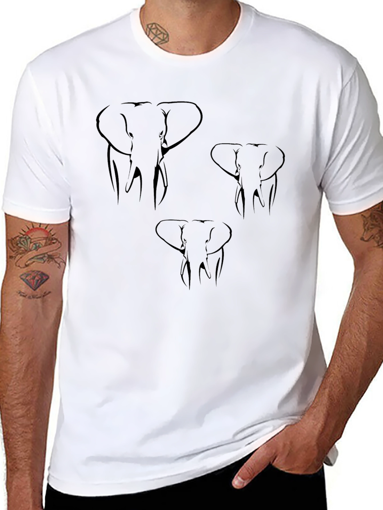 Elephant Graphic Tee - Classic Black Cotton