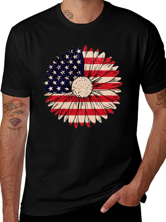 American Flag Sunflower Graphic Tee